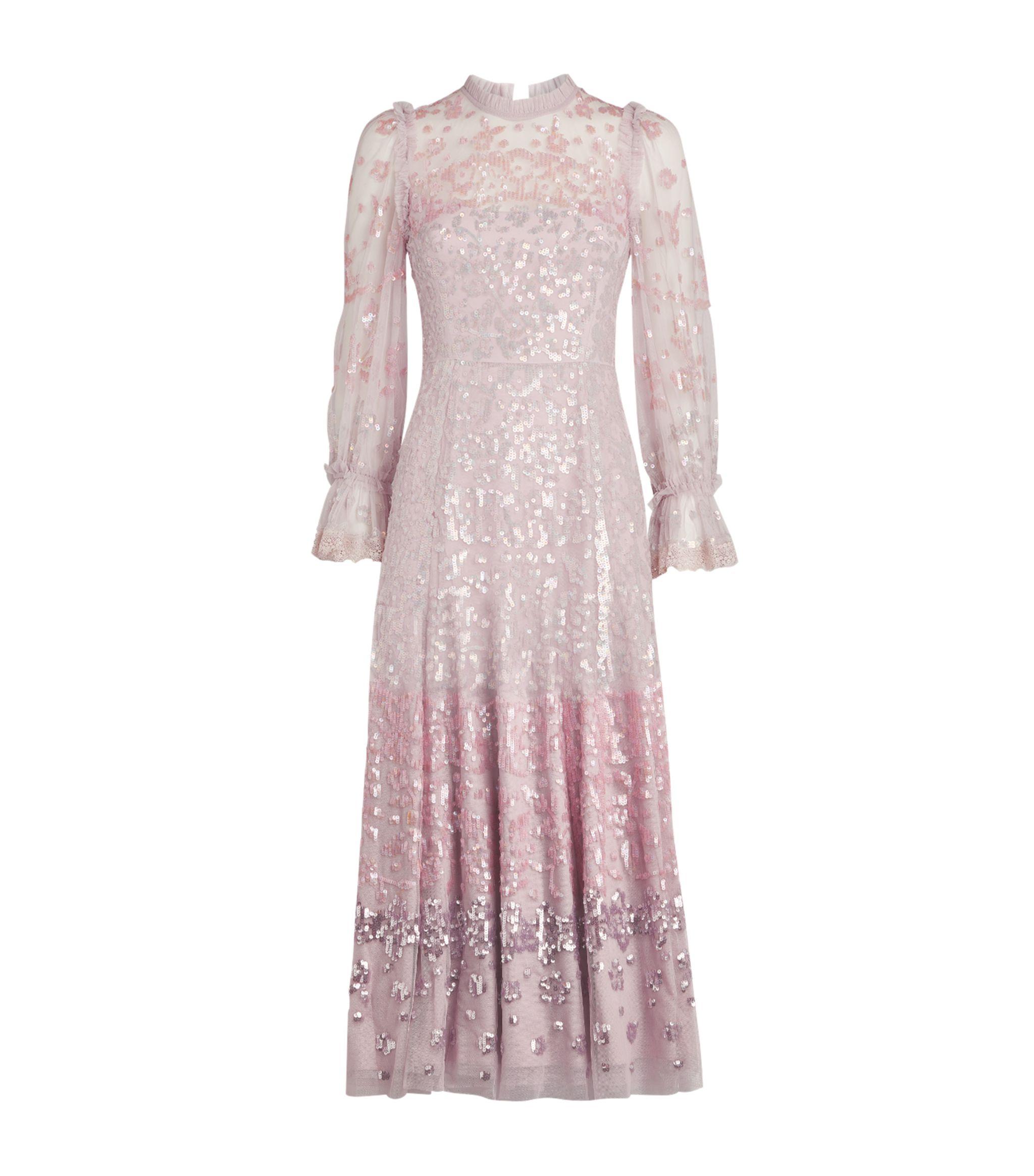 Needle & Thread Lace Embellished Patchwork Ballerina Dress in Purple Lyst