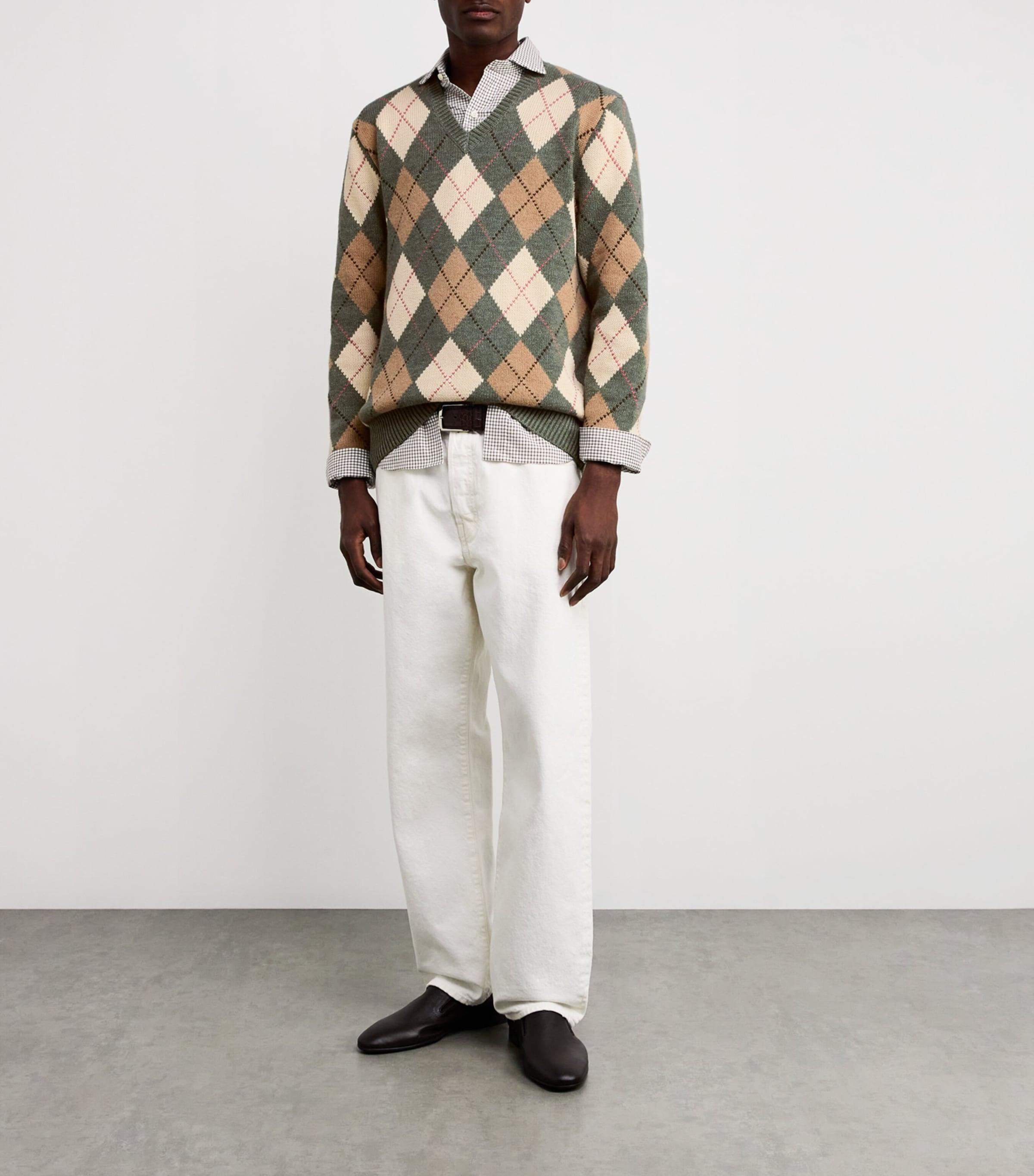 Polo Ralph Lauren Cotton-Wool Argyle Sweater in Gray for Men | Lyst