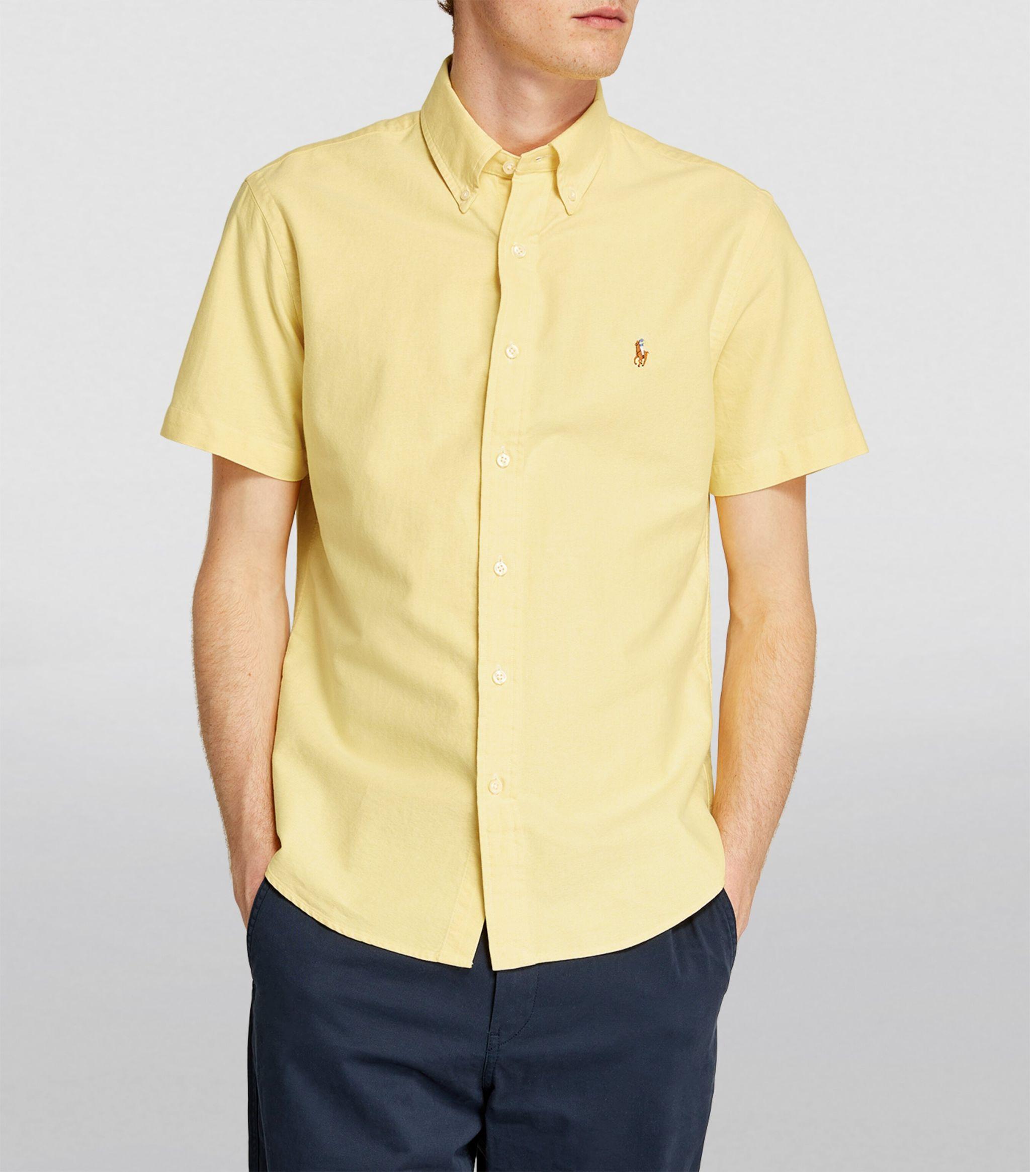 Polo Ralph Lauren Short-sleeved Oxford Shirt in Yellow for Men | Lyst