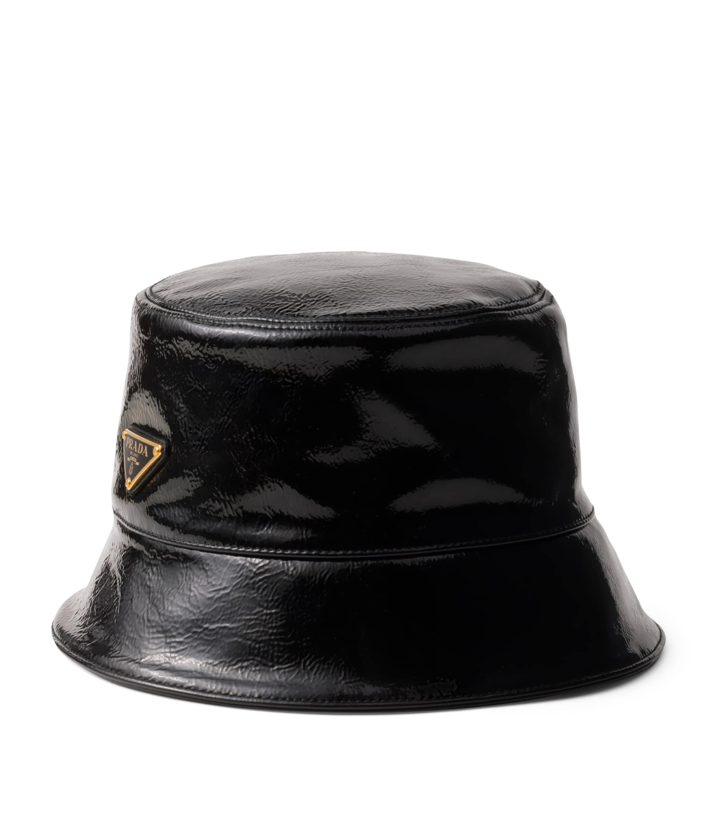 Prada Naplak Patent Leather Bucket Hat in Black Lyst UK