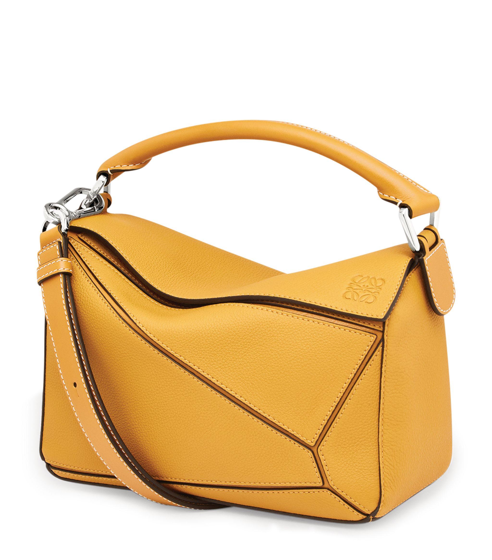 Loewe Small Leather Puzzle Bag in Yellow Lyst