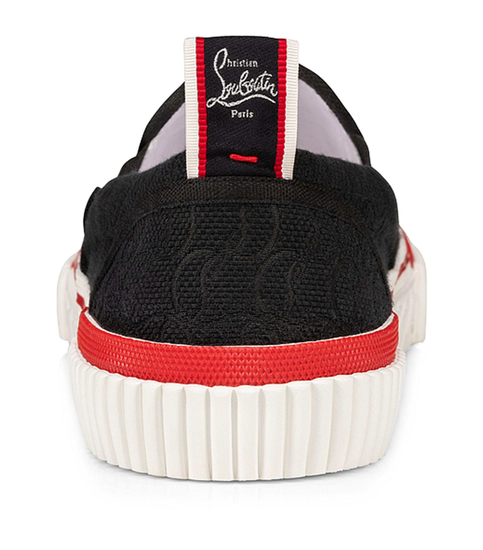 Christian Louboutin Pedro Boat Jacquard Slip-on Sneakers in 