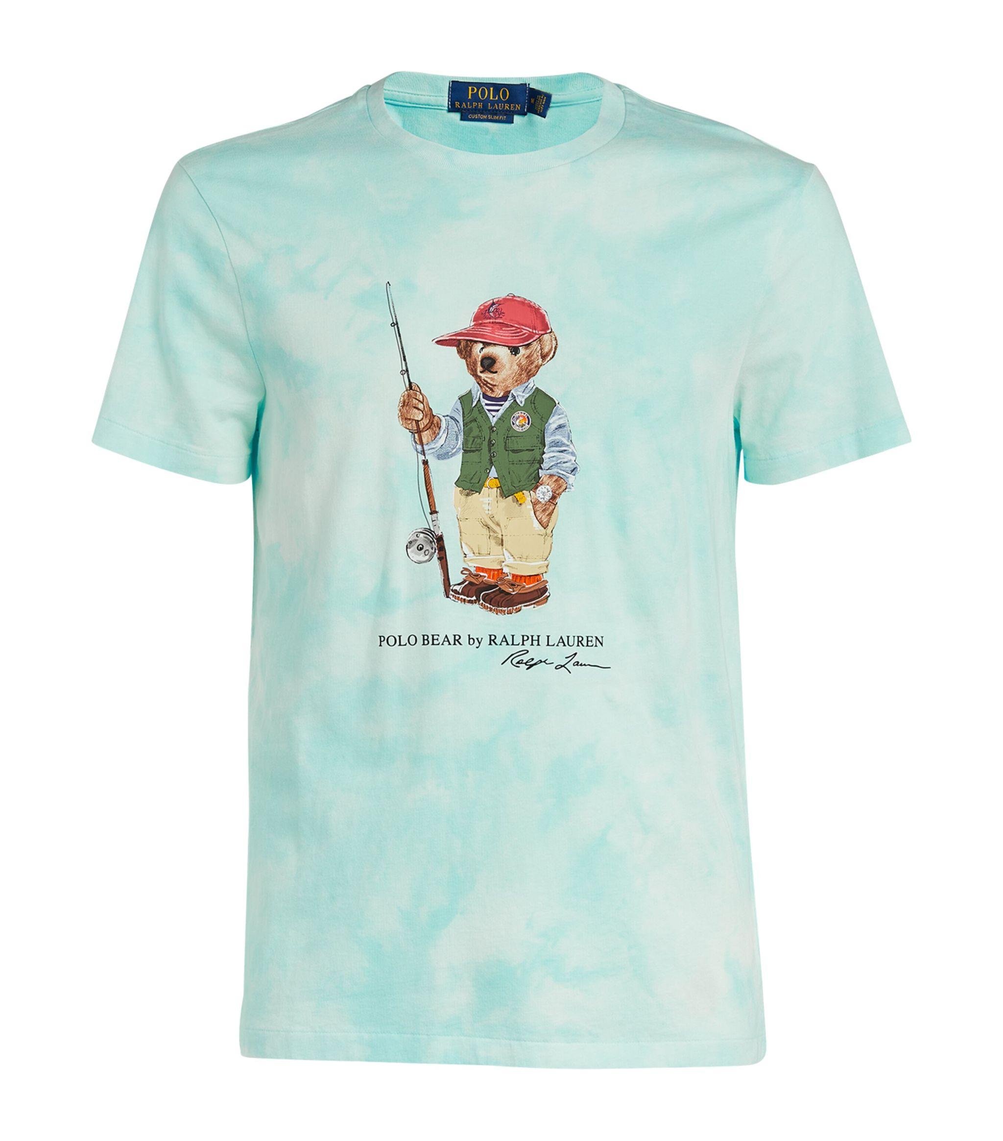 Polo Ralph Lauren Fishing Bear Slim T-shirt in Blue for Men | Lyst