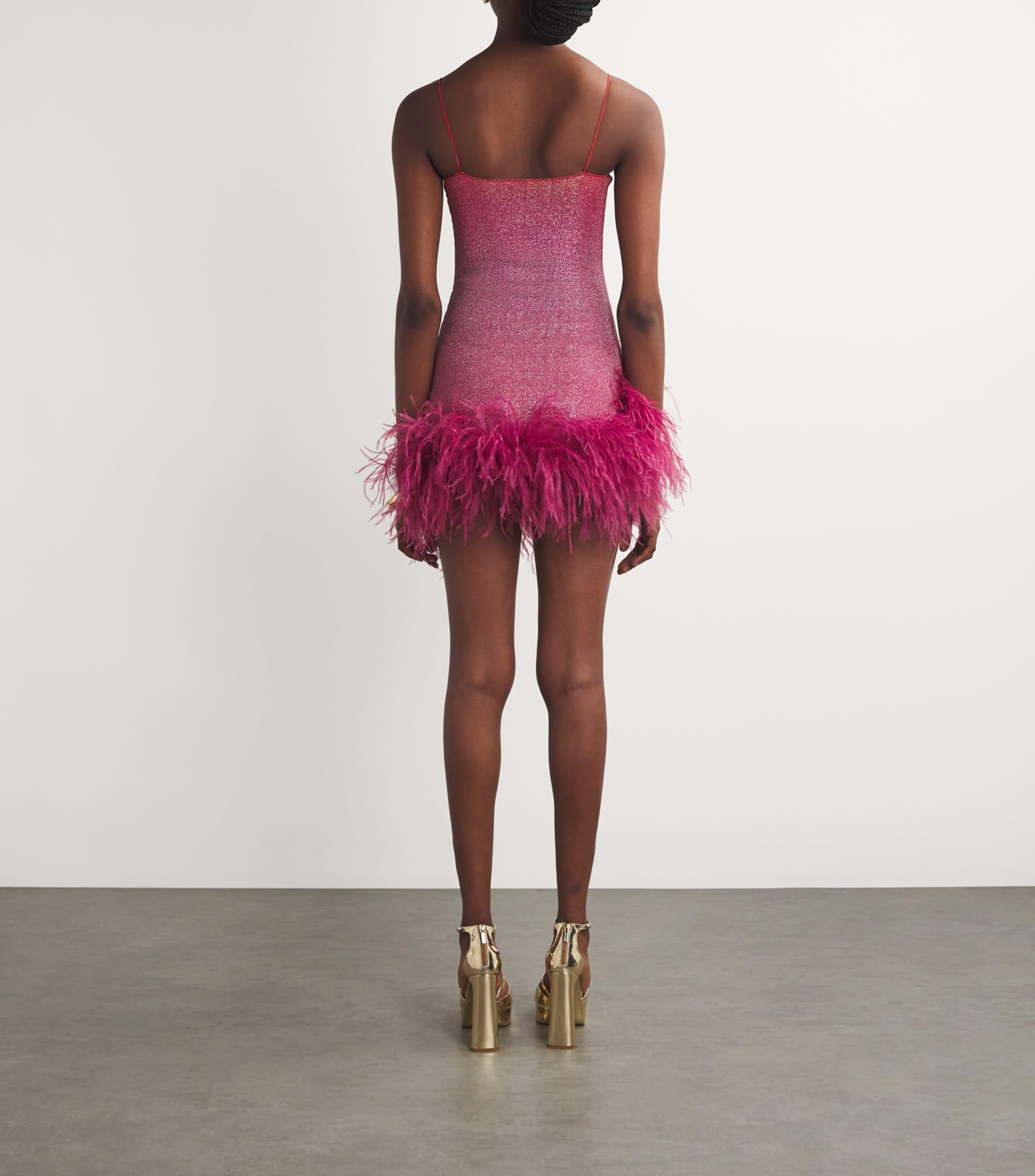 oseree rose mini dress Oseree Paillettes Plumage Mini Dress in Rose