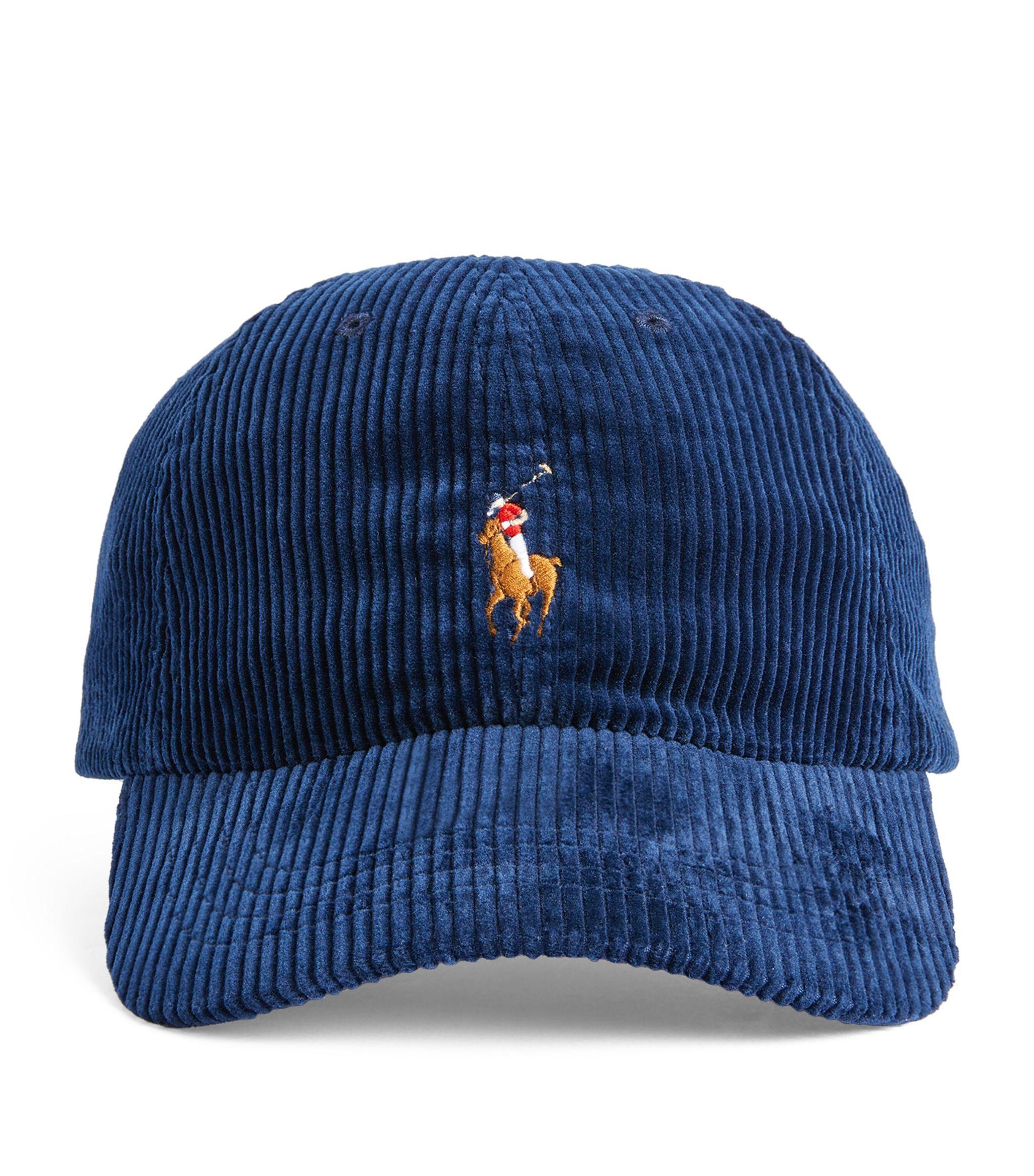 Polo Ralph Lauren Corduroy Logo Baseball Cap in Blue for Men Lyst