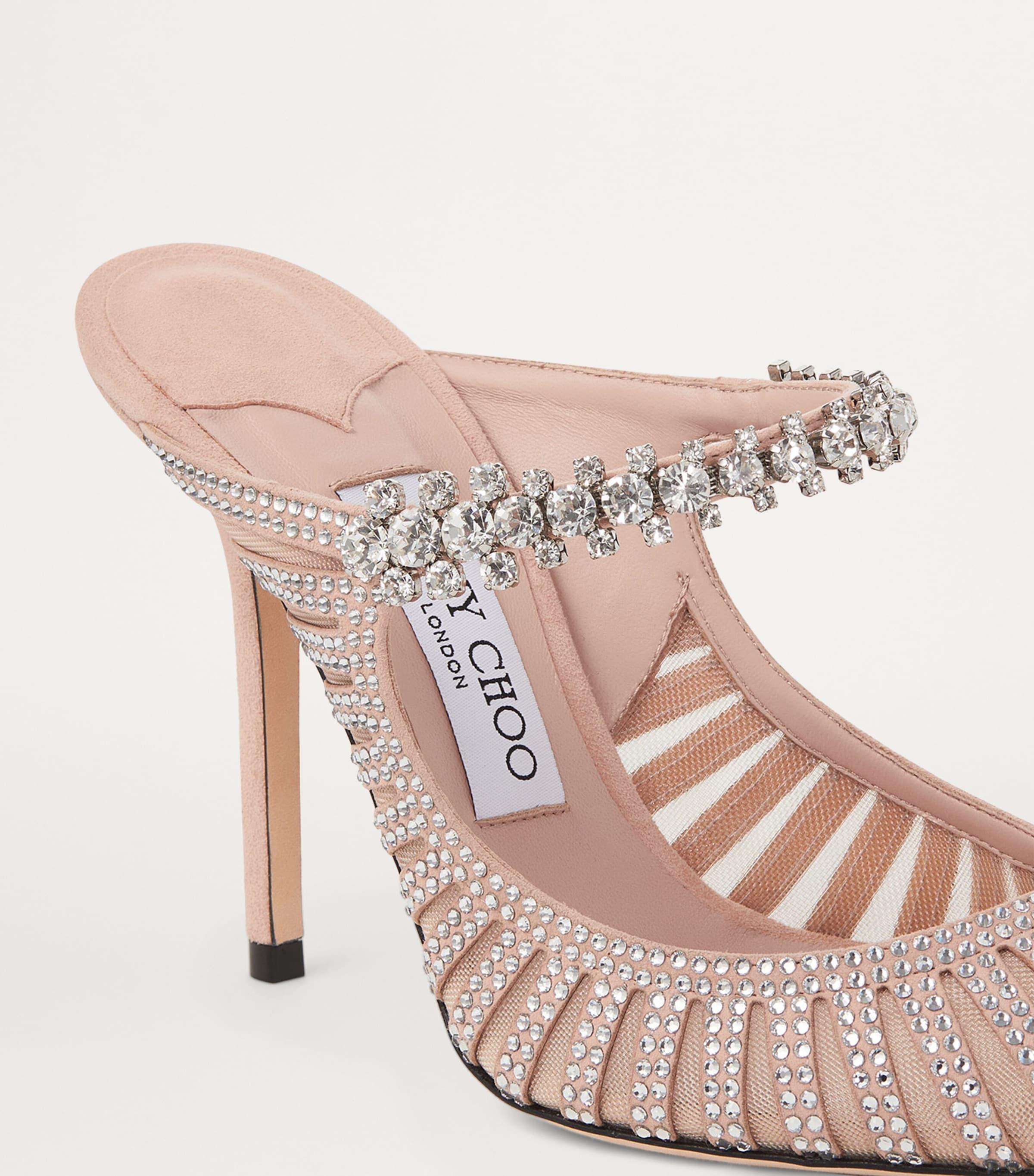 Jimmy Choo Bing 100 Embellished Mules in Pink | Lyst
