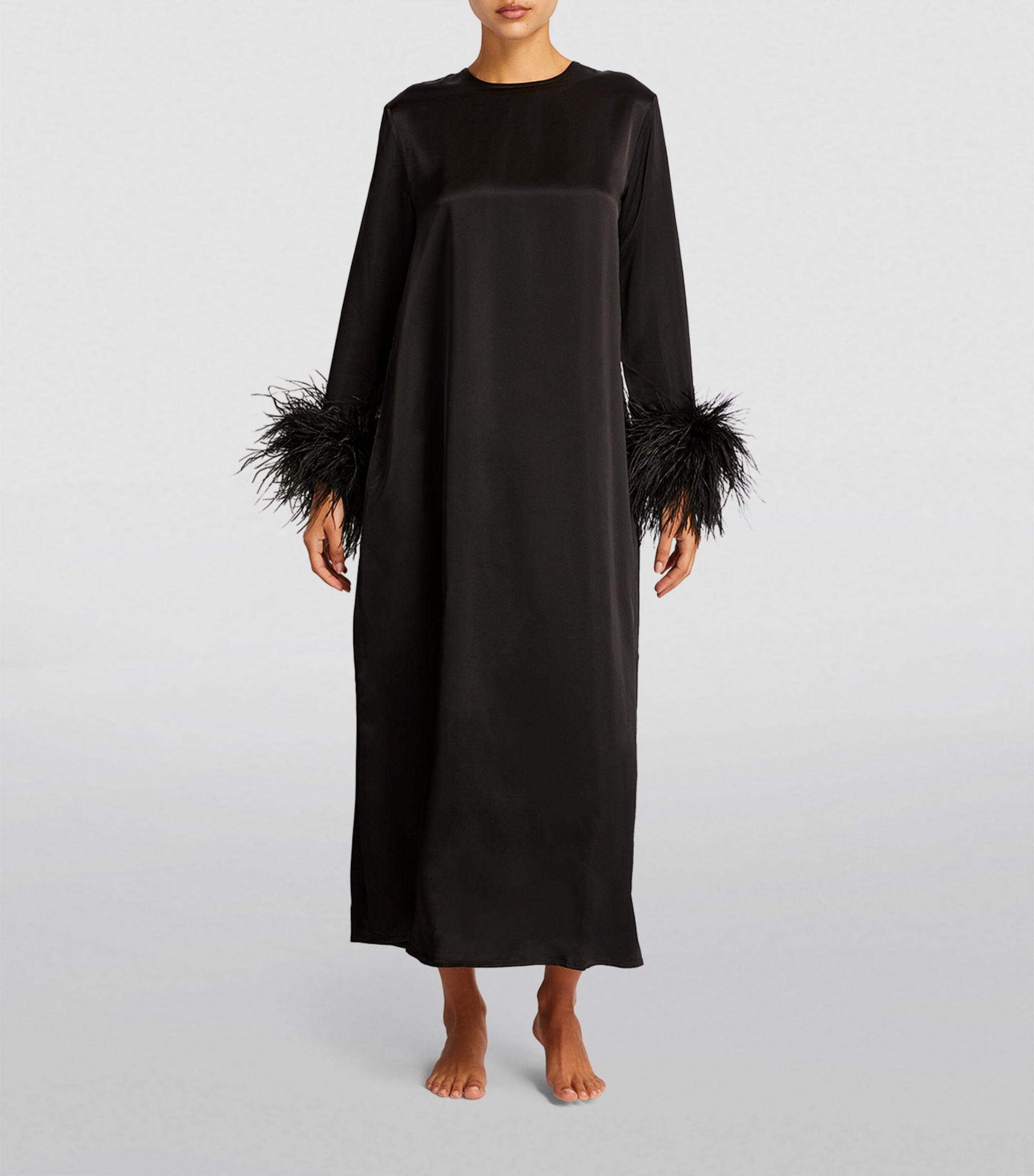 Sleeper Boheme Feather-Trim Slip Dress - Bergdorf Goodman