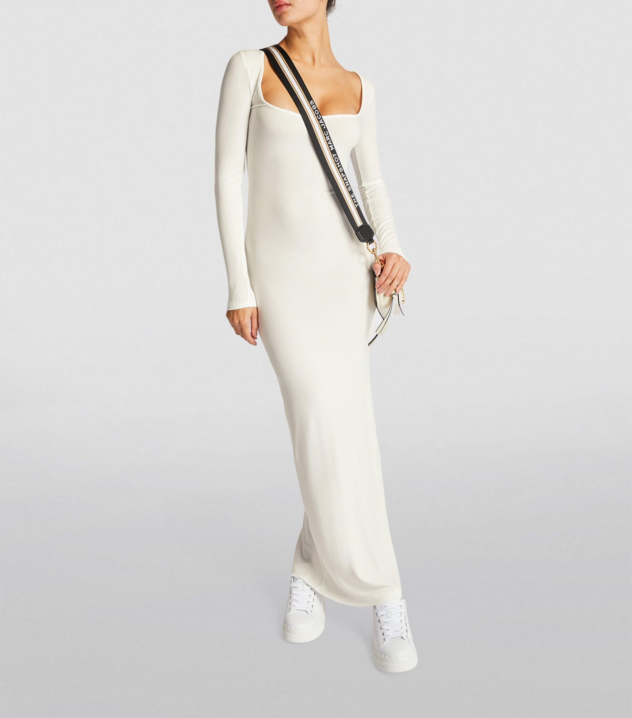 white skims dress long sleeve Skims Soft Lounge Maxi Dress in White