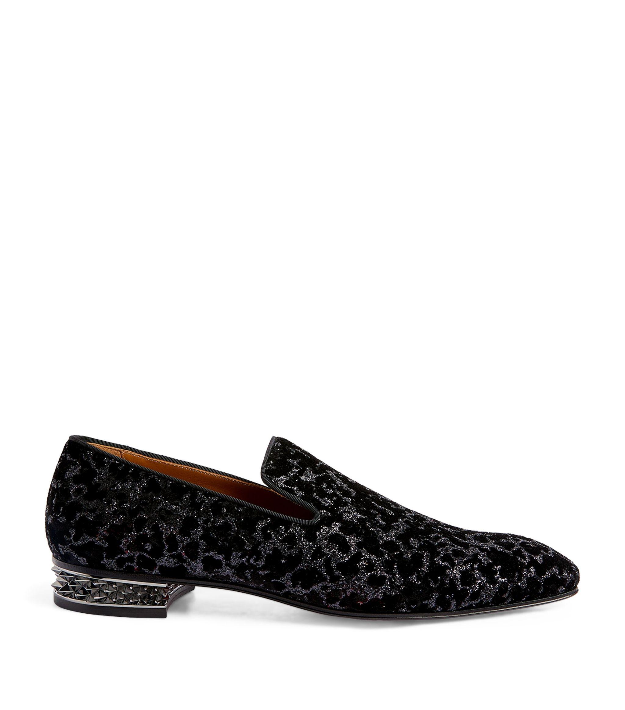 Christian Louboutin Dandyrocks Velvet Loafers in Black for Men | Lyst