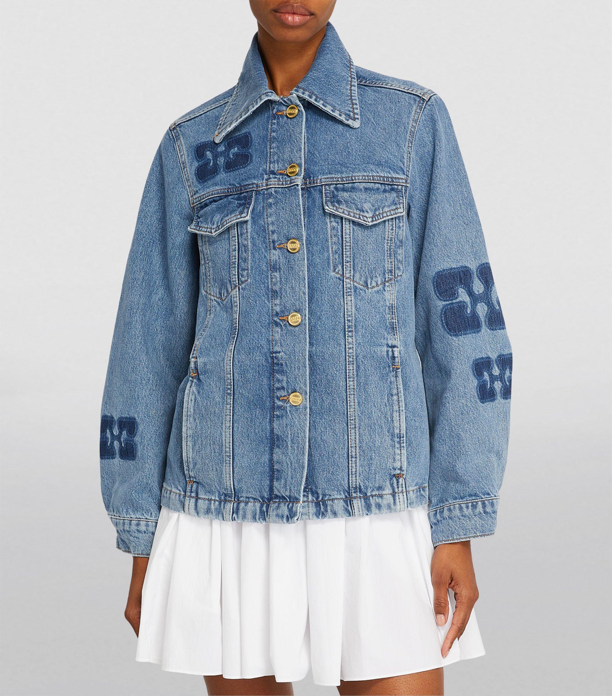 ジャケット Ganni J1471 091 Jackets Blue Ganni Outlet: Jacket woman - Blue | Ganni blazer J1471