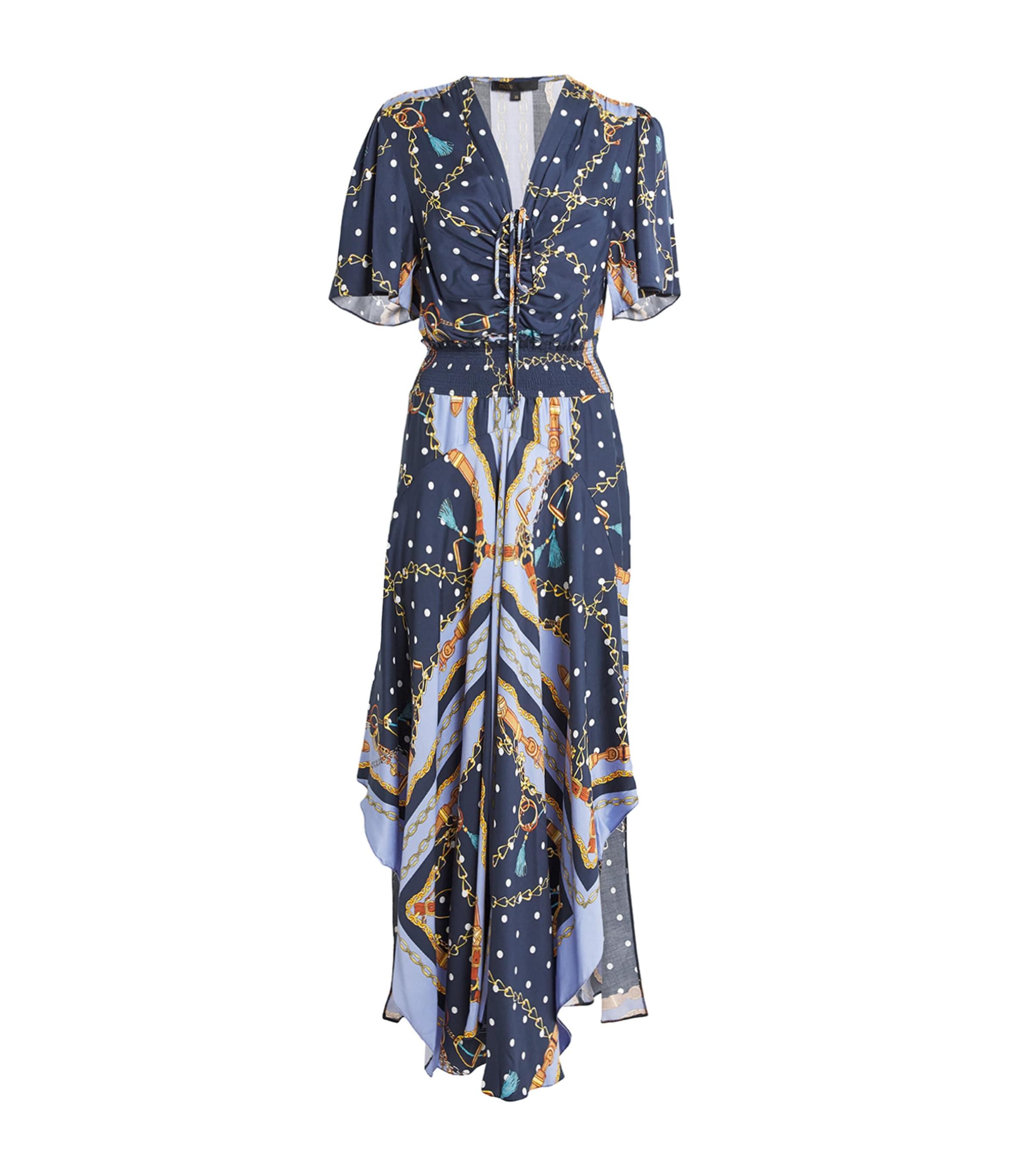 Maje Scarf Print Maxi Dress in Blue Lyst UK