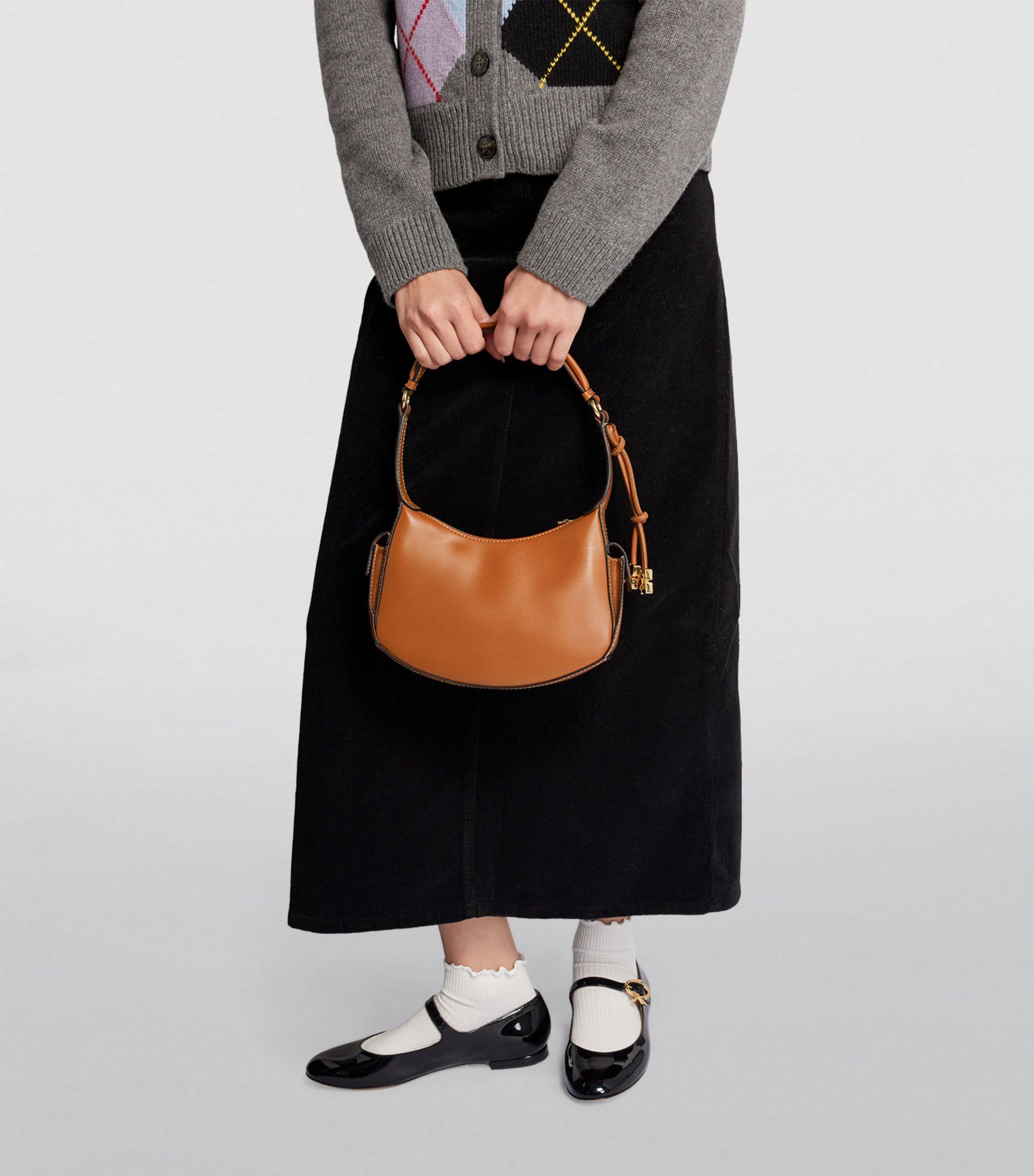 Ganni Leather Swing Shoulder Bag in Brown Lyst