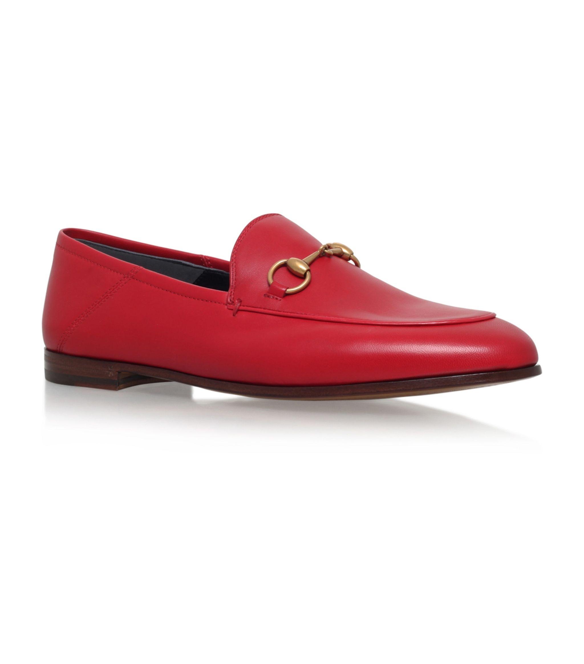 Gucci Jordaan Leather Loafers in Red - Save 54% - Lyst
