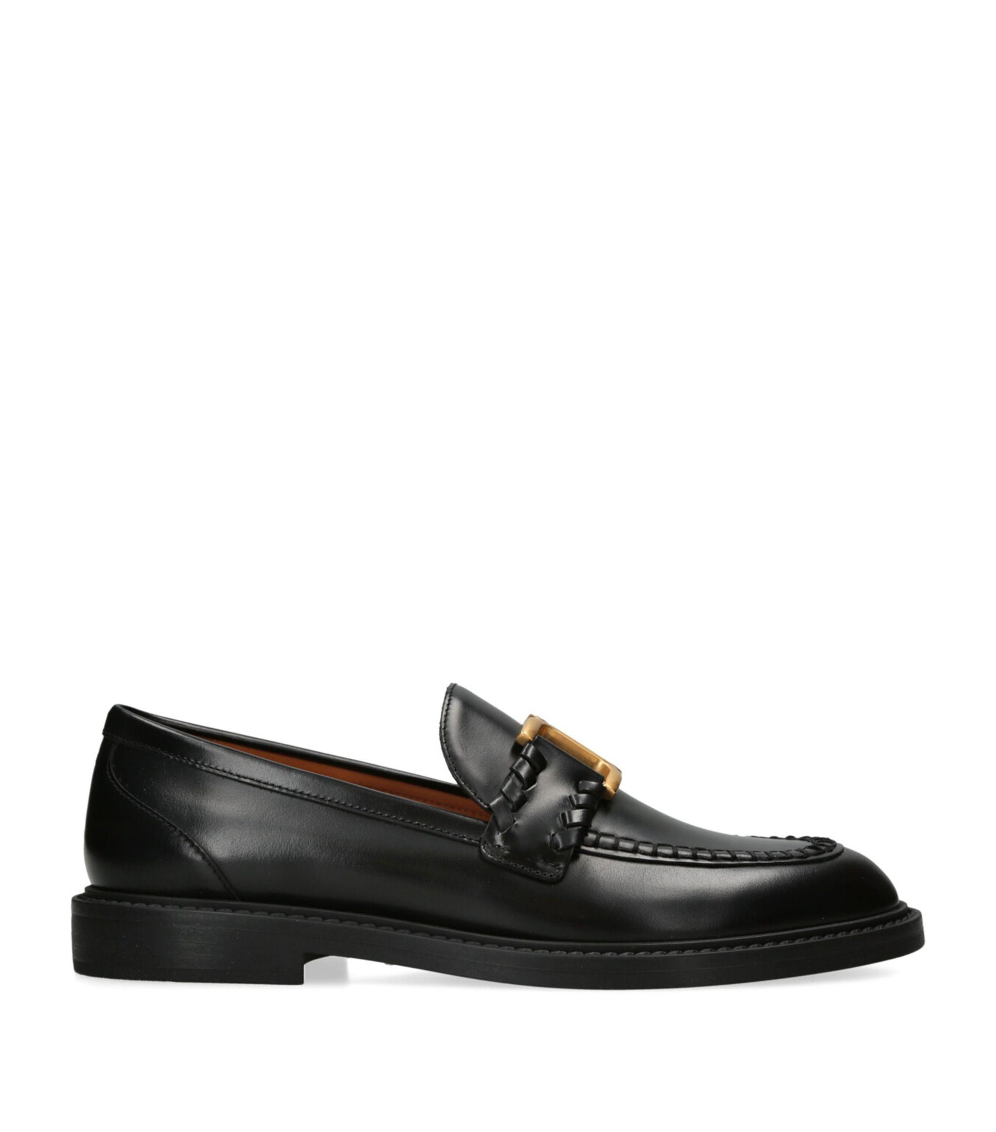Chloé Leather Marcie Loafer in Black | Lyst