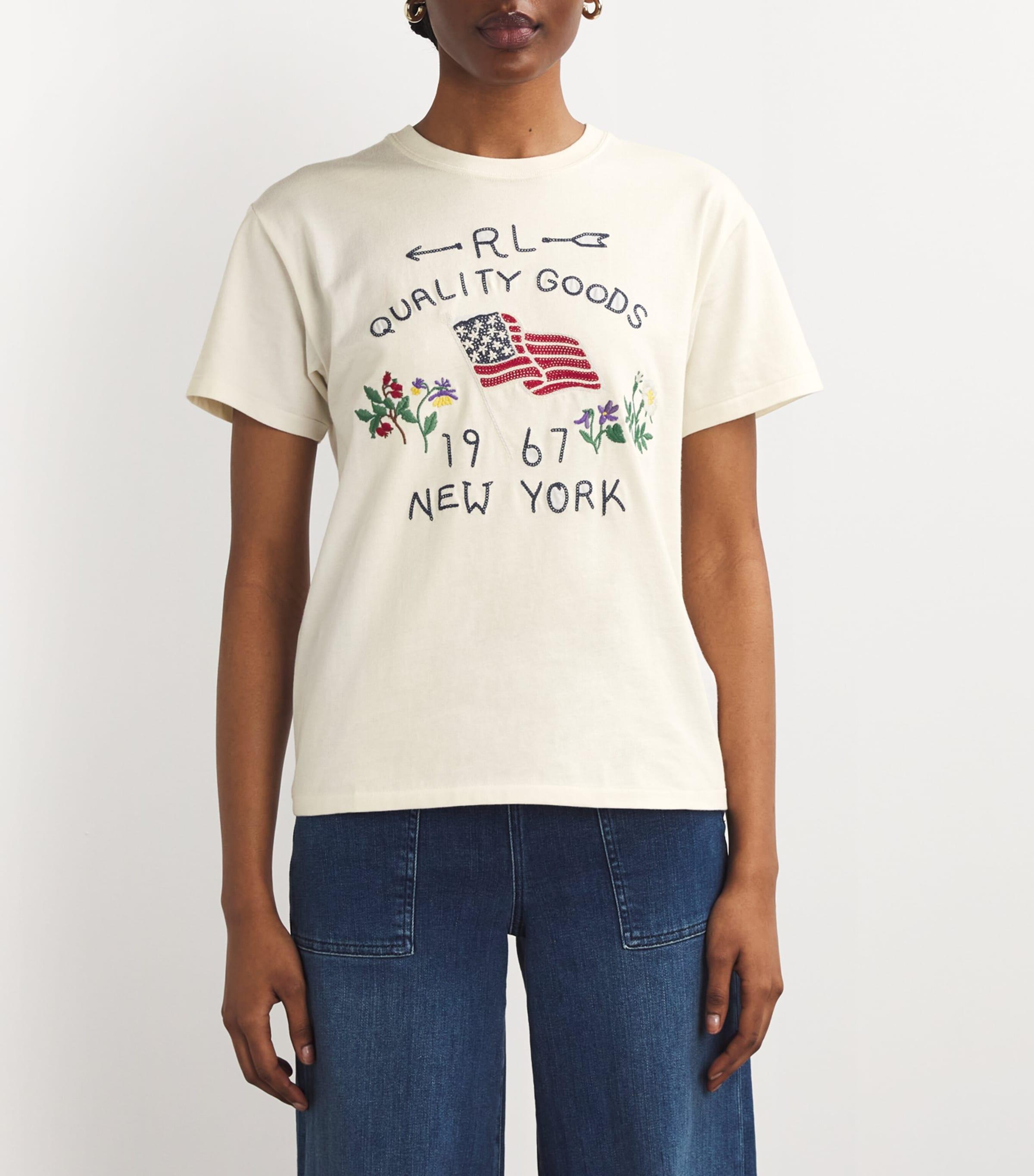 Polo Ralph Lauren Embroidered 1967 T-Shirt in White | Lyst