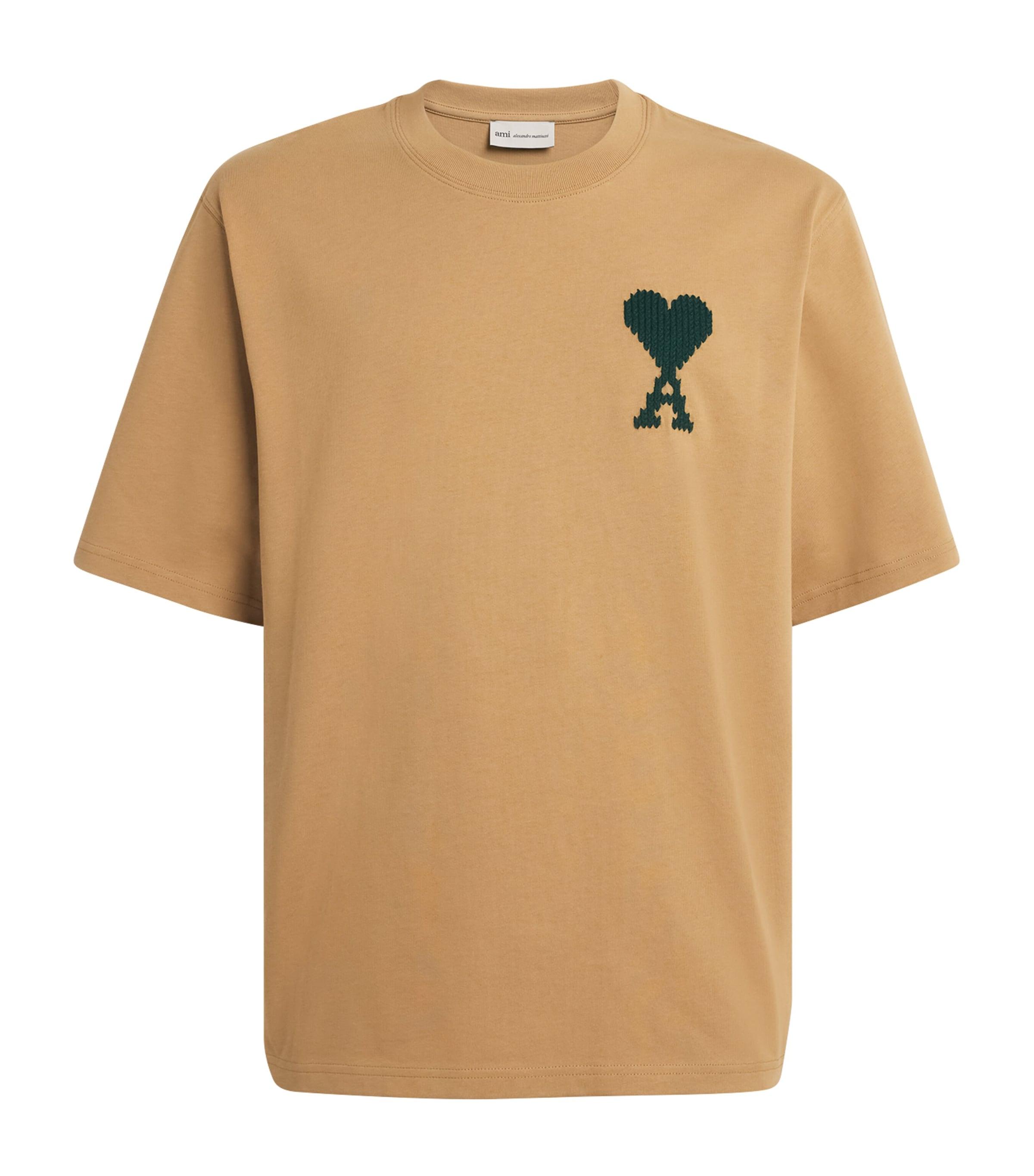 Ami Paris Cotton Zigzag Logo T-Shirt in Natural for Men | Lyst