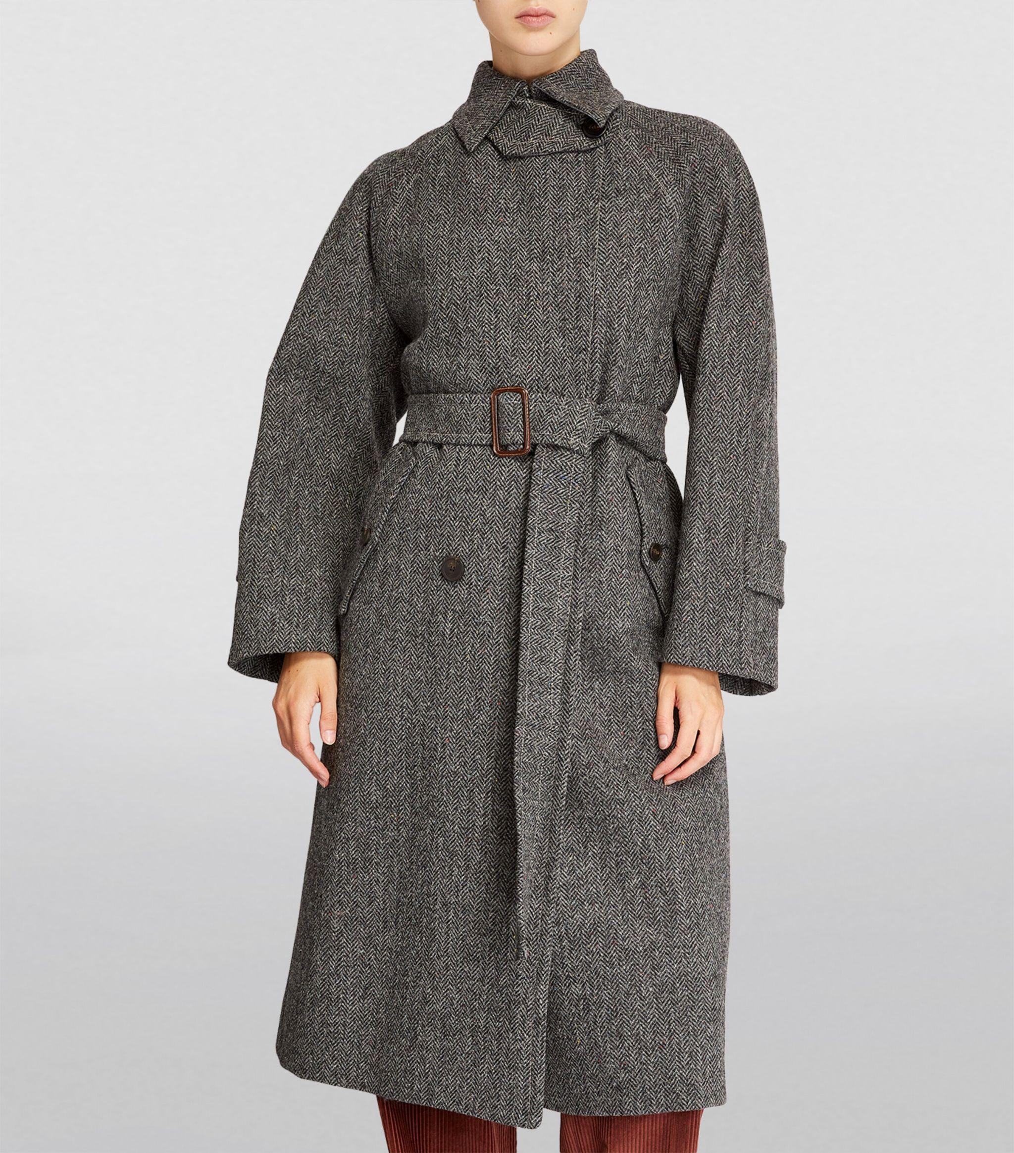 Weekend by Maxmara X 24 By Kate Phelan Harris Tweed Coat in Gray