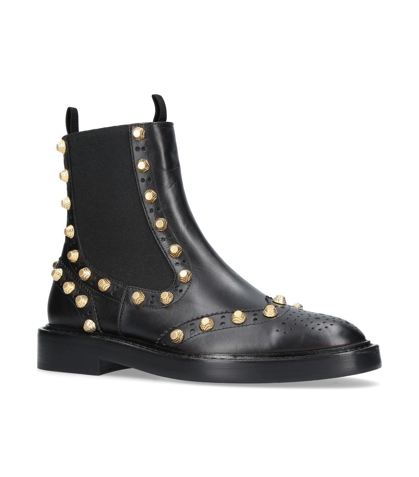 Balenciaga Studded Chelsea Boots in Black - Lyst