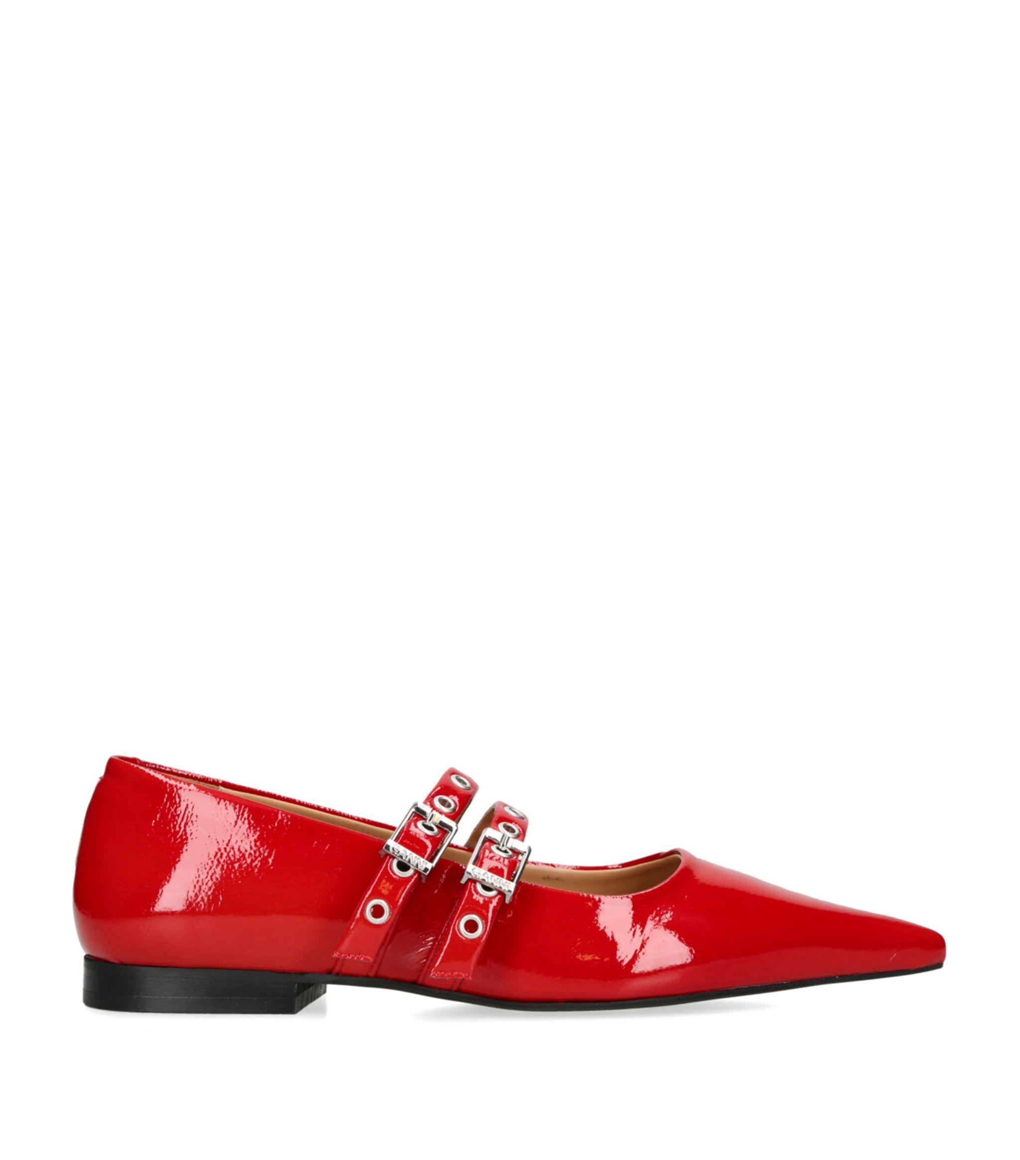 ★Ganni★ Eyelet Lace-up Ballerina Flat Shoes Egglet S296213 GANNI - Lace Up Ballerina Shoes - Tuni
