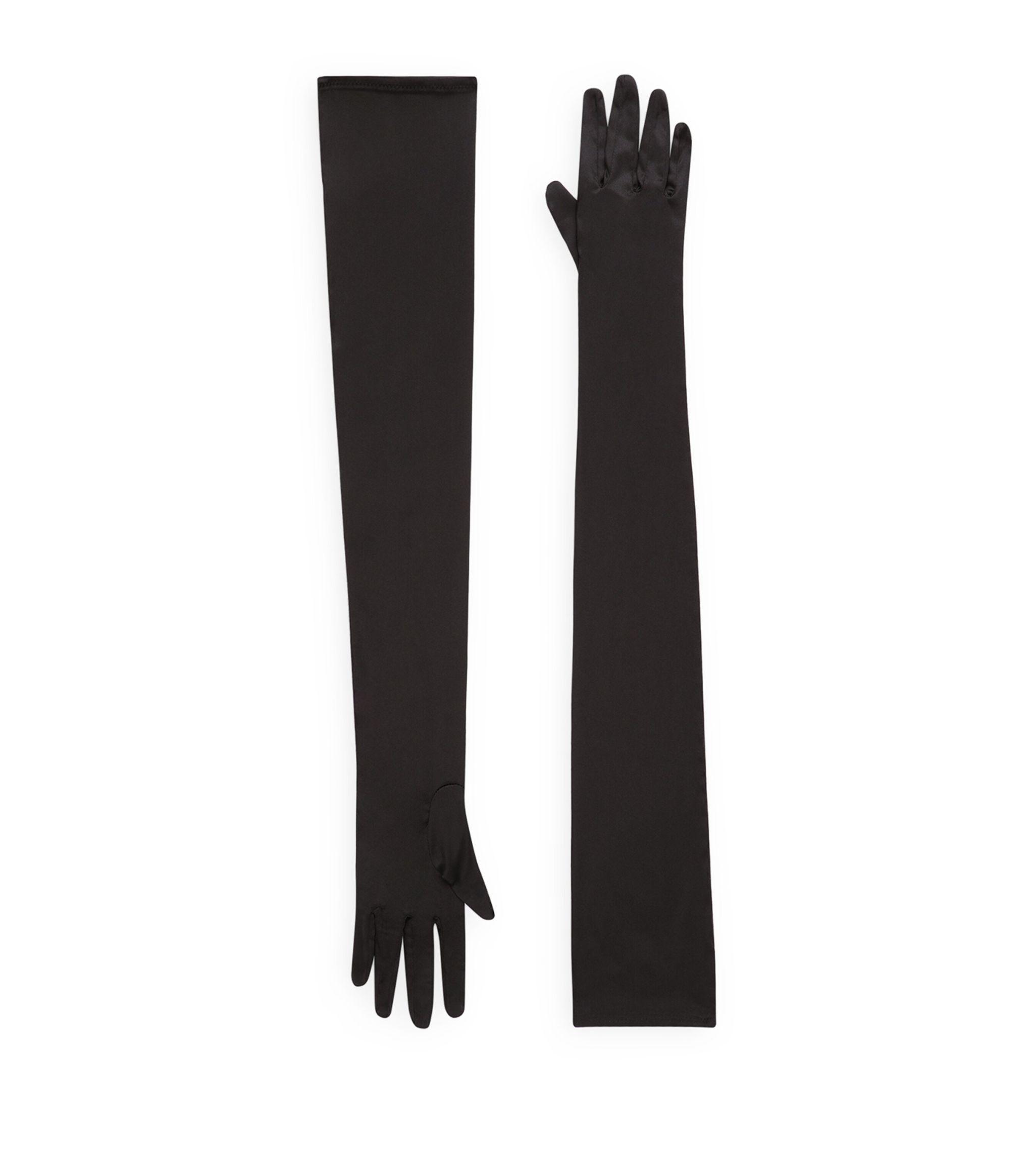 Dolce & Gabbana Kim Dolce&gabbana Silk Long Gloves in Black | Lyst