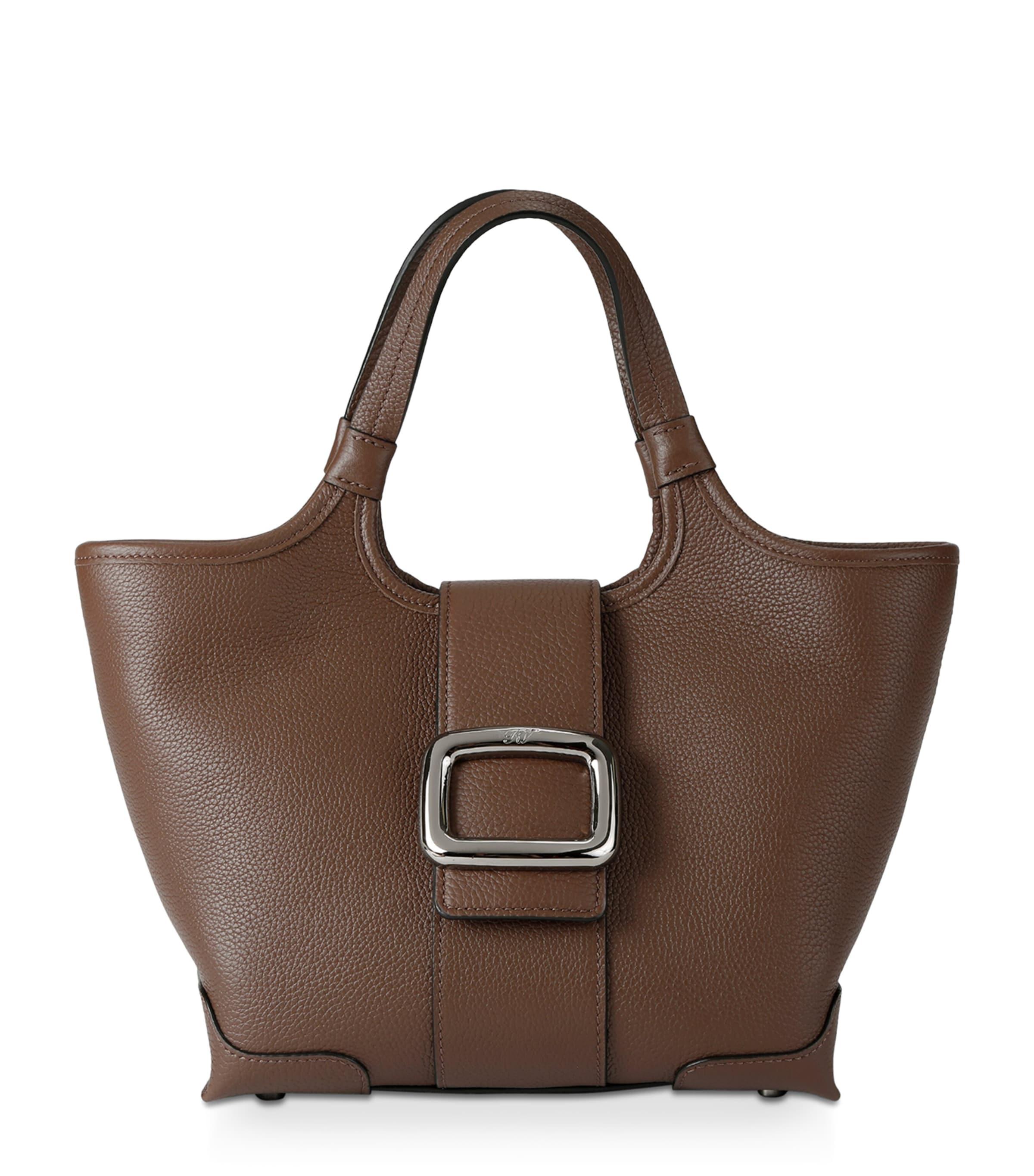 トートバッグ ROGER VIVIER Pilgrim Pocket Mini Pilgrim Mini Bag in leather Black Woman RBWABDK0100YDRPZB999