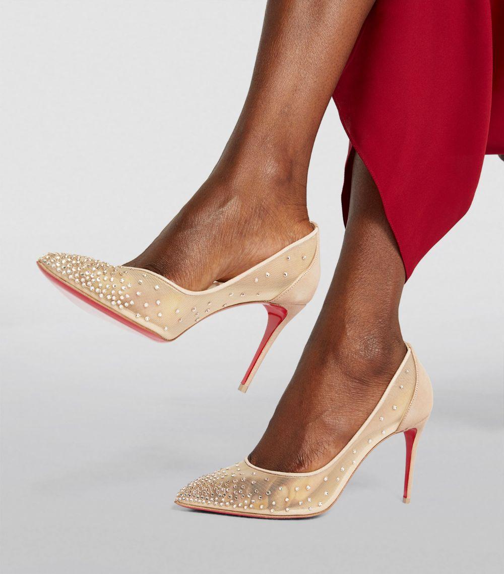 Christian Louboutin Follies Strass Suede Pumps 85 in Natural Lyst UK
