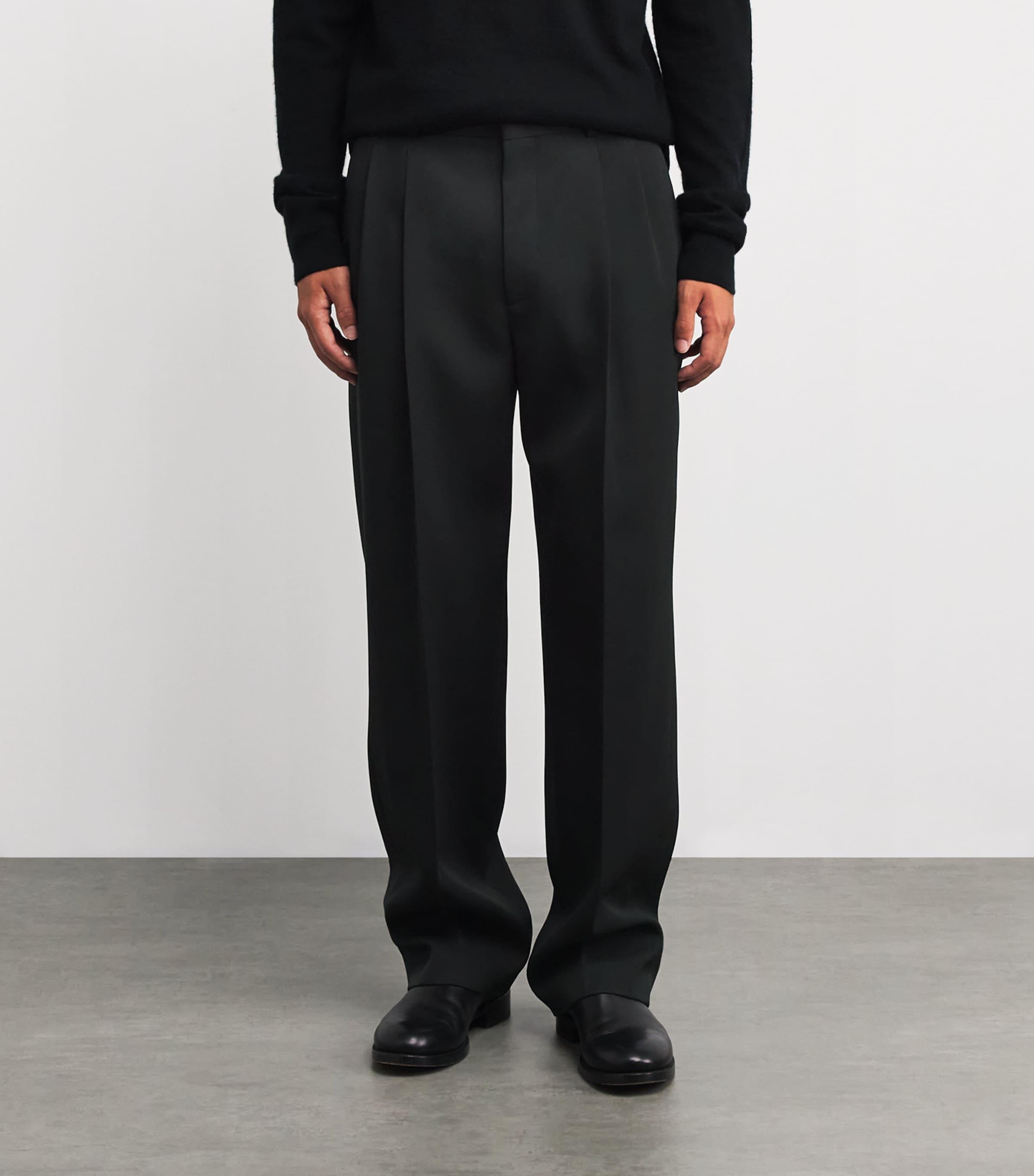 The Row Zev Virgin Wool Pleated Trousers in Black for Men | Lyst
