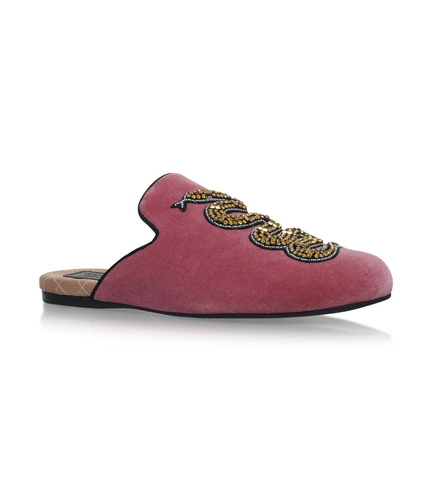 Gucci Lawrence Snake Slipper in Pink | Lyst