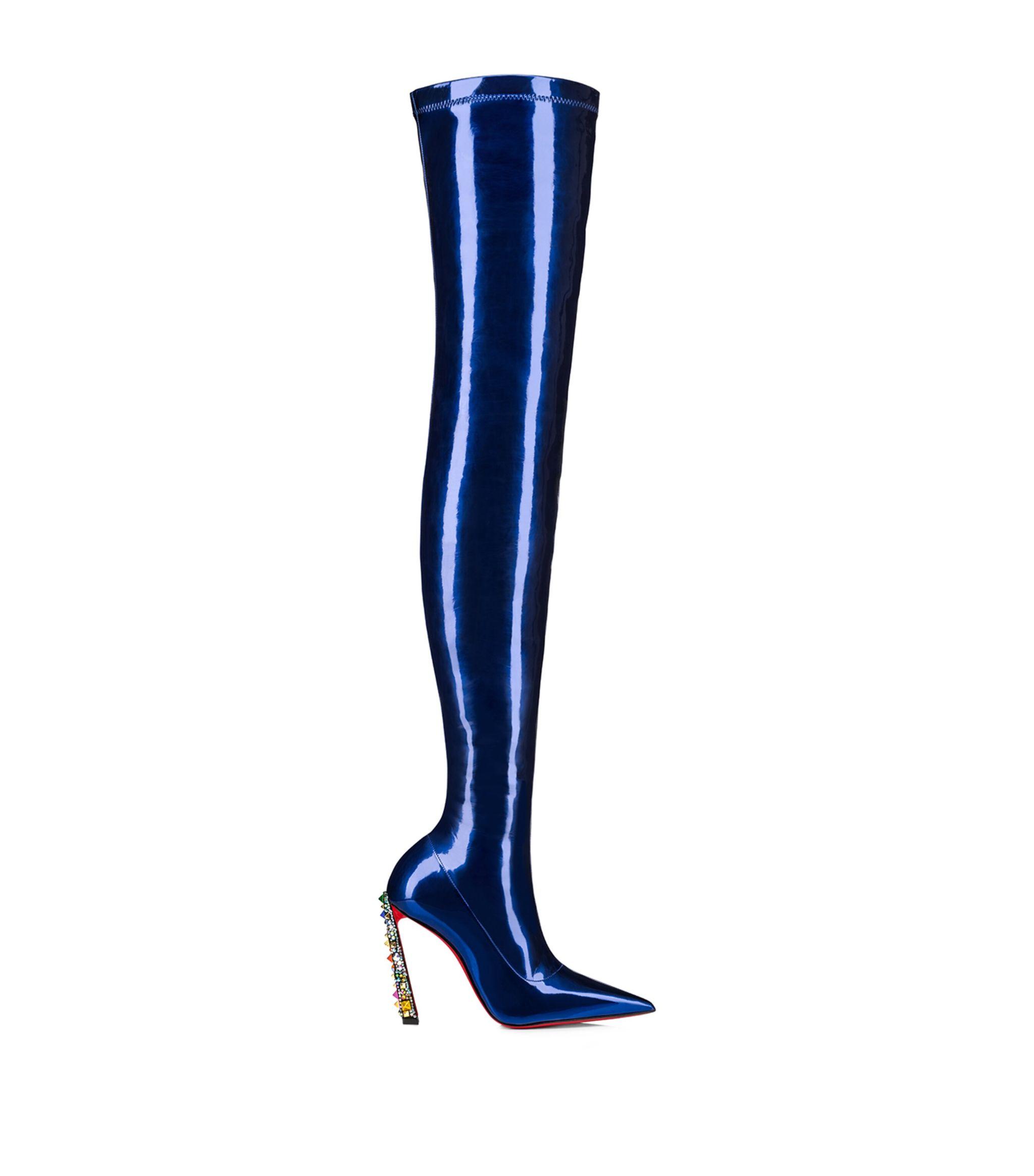 Christian Louboutin X Marvel Cosmic Alta Boots 100 in Blue  display picture 1
