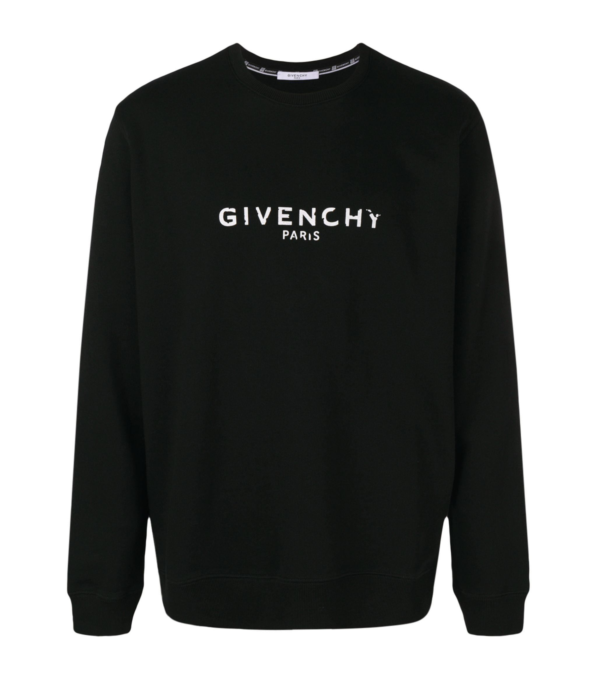 Givenchy Cotton Vintage Logo Sweatshirt in Black for Men - Lyst