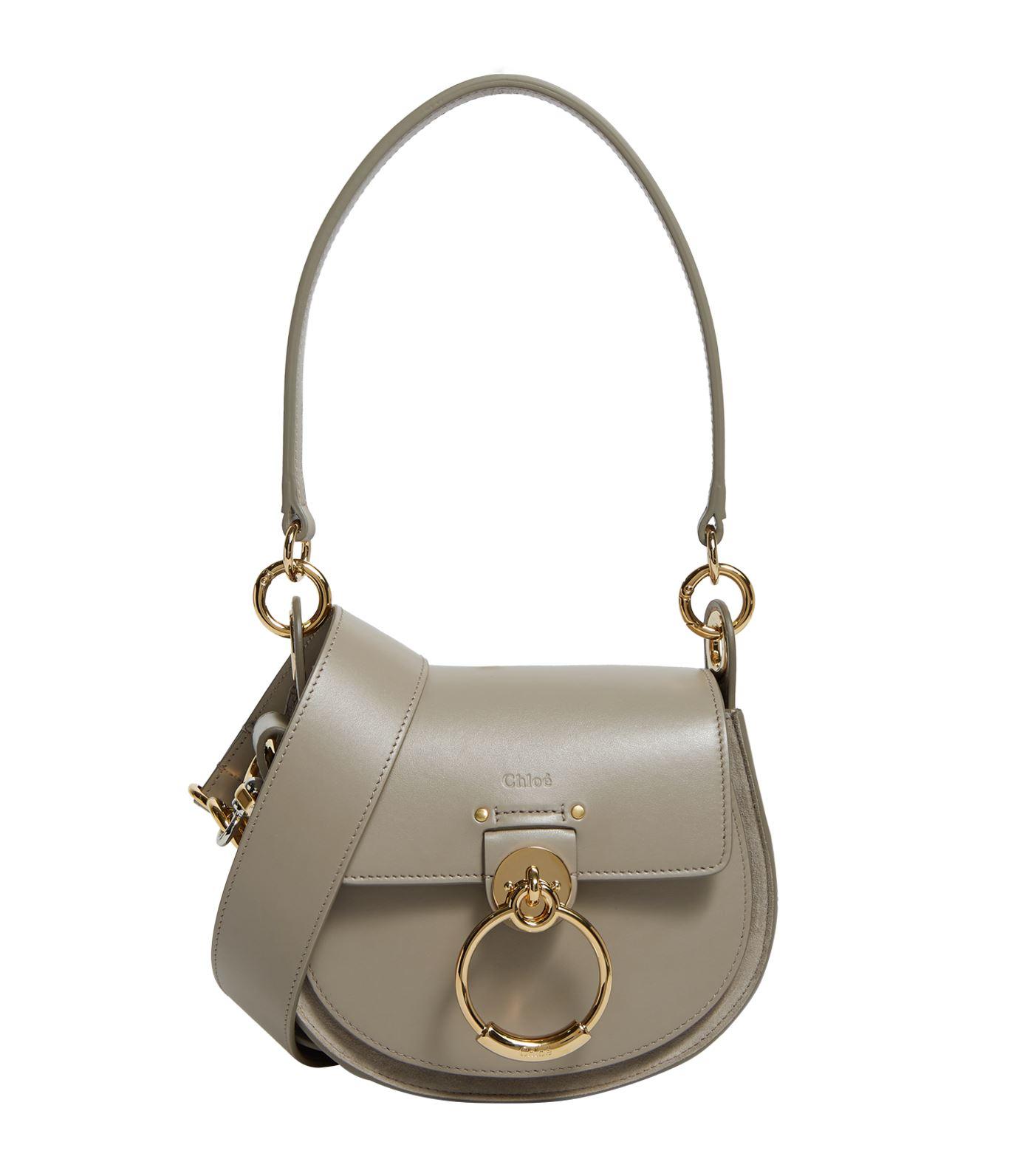 Chloé Leather Small Tess Saddle Bag in Gray - Save 20% - Lyst