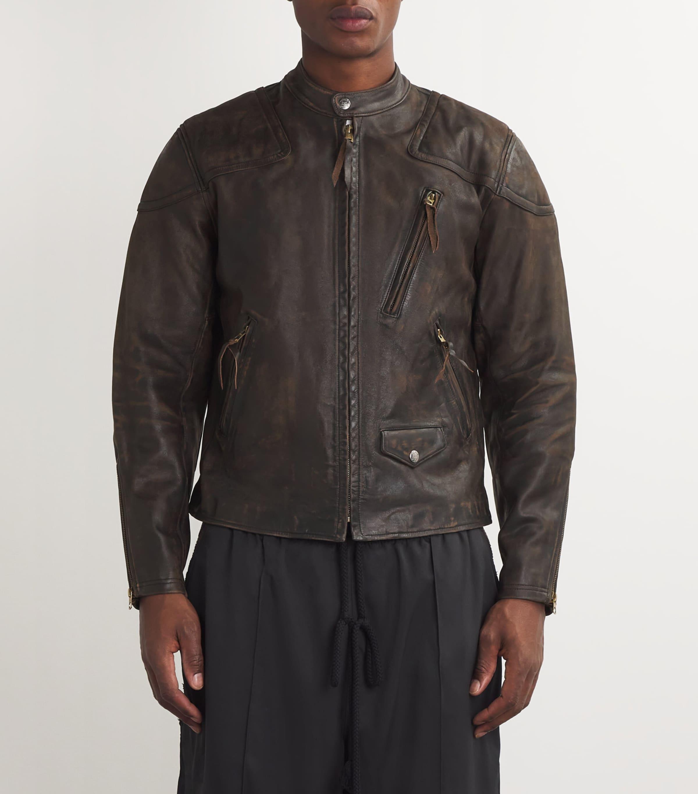 Polo Ralph Lauren Moto Slim-Fit Leather Jacket in Black for Men