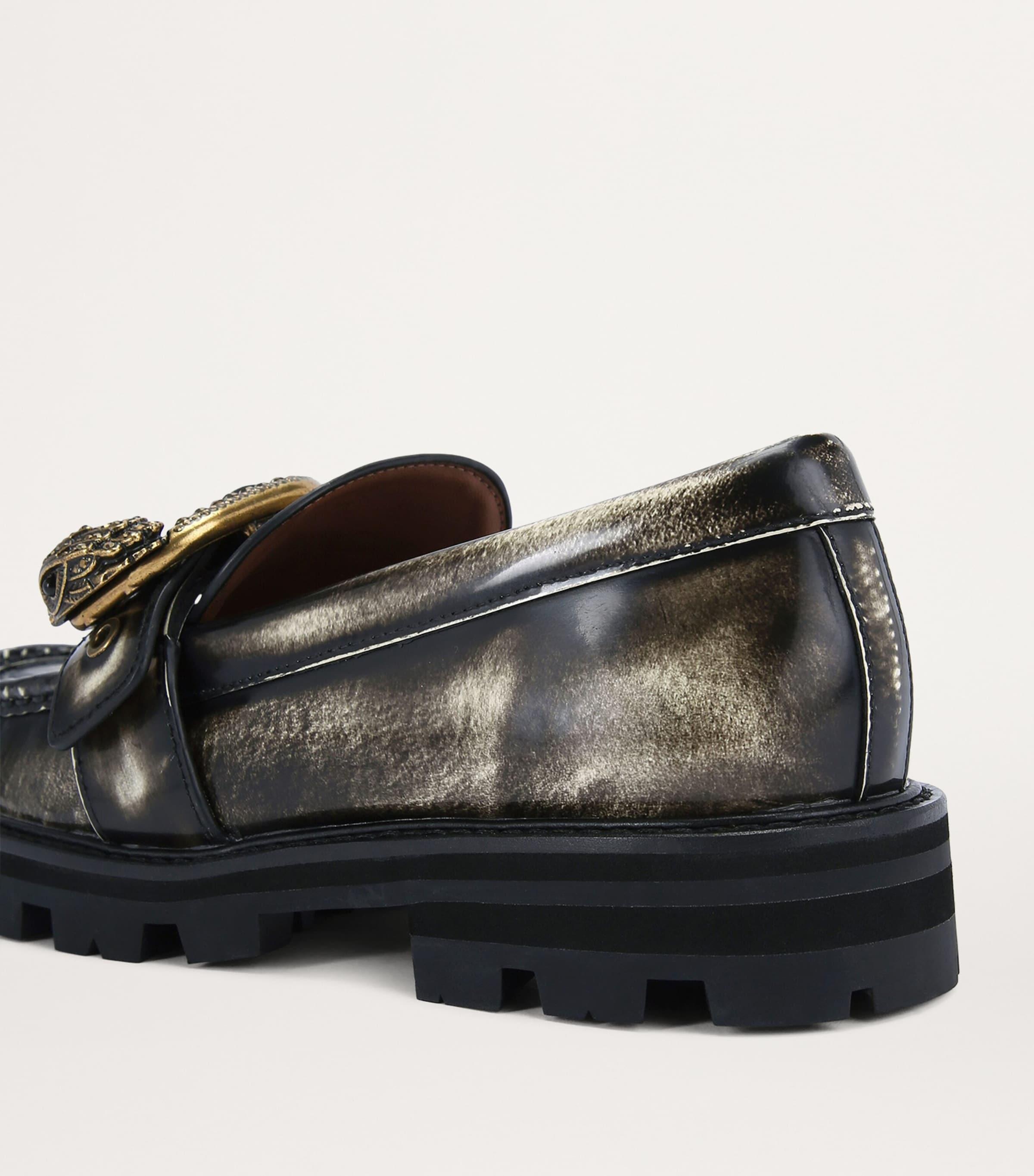 Kurt Geiger London Mayfair Chunky Loafers in black leather Size 7.5 MAYFAIR FLATFORM LOAFER Black Leather Slip On Shoe by KURT  main image 2
