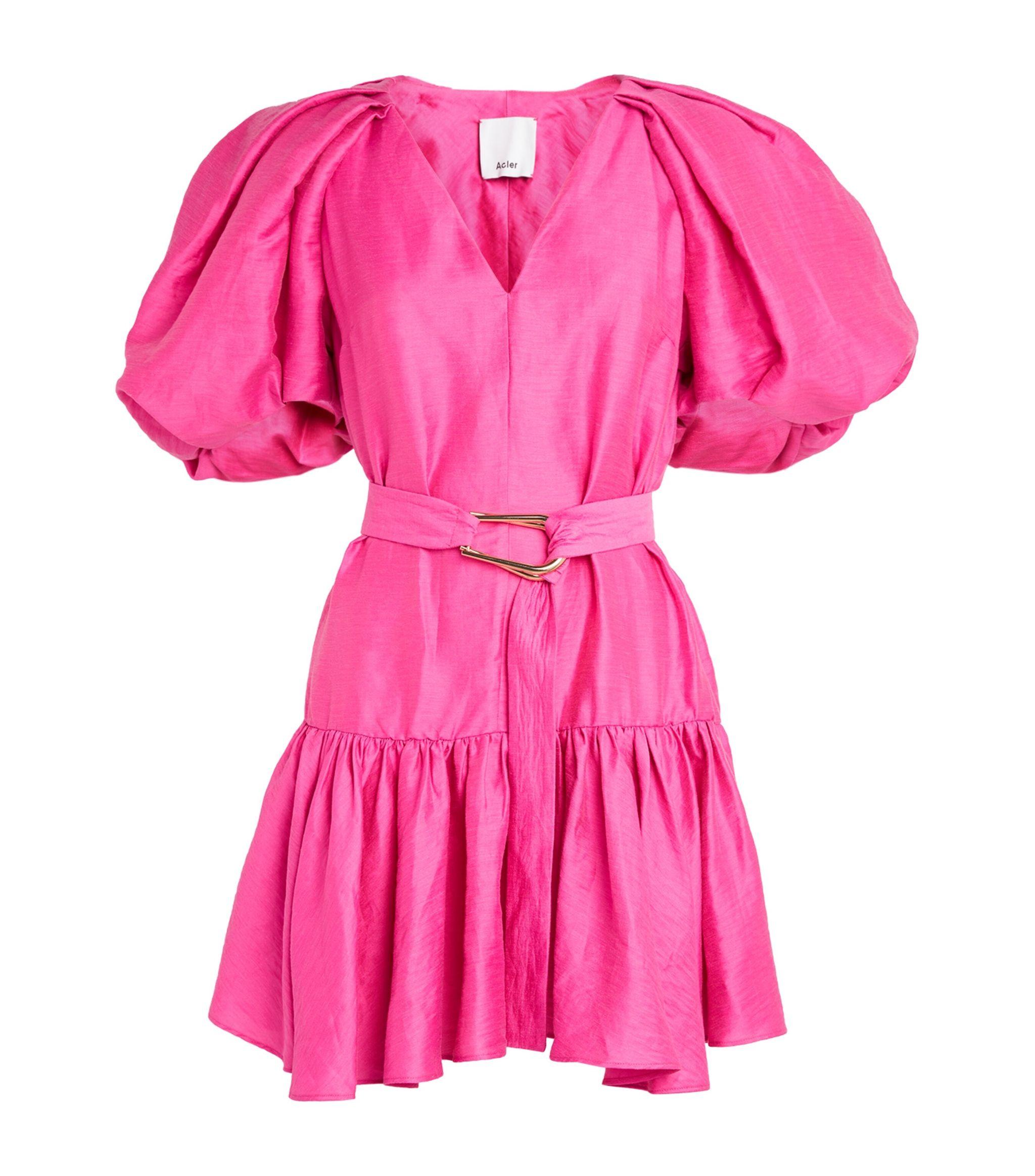 Acler Linen-blend Wheatland Mini Dress in Pink | Lyst UK