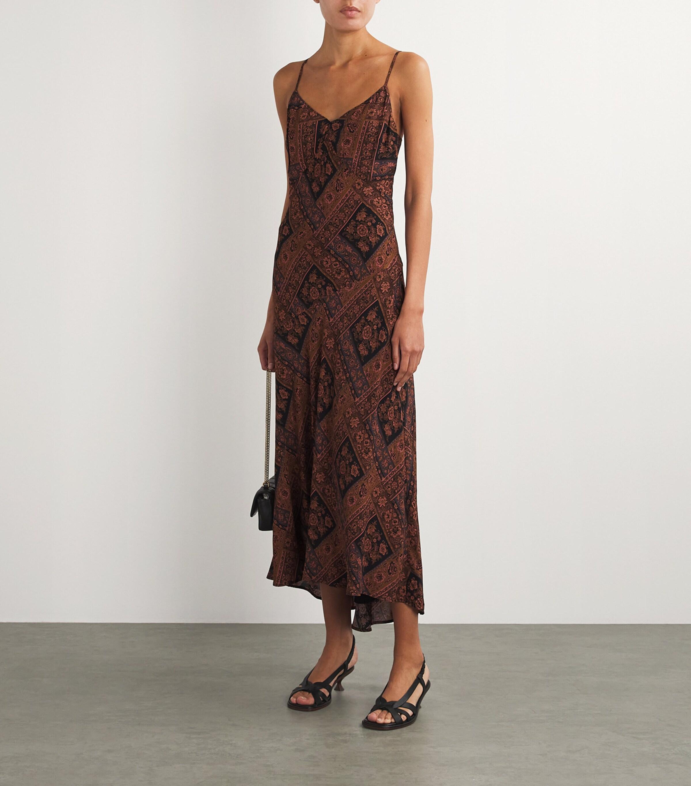 PAIGE Printed Viejo Maxi Dress in Brown | Lyst