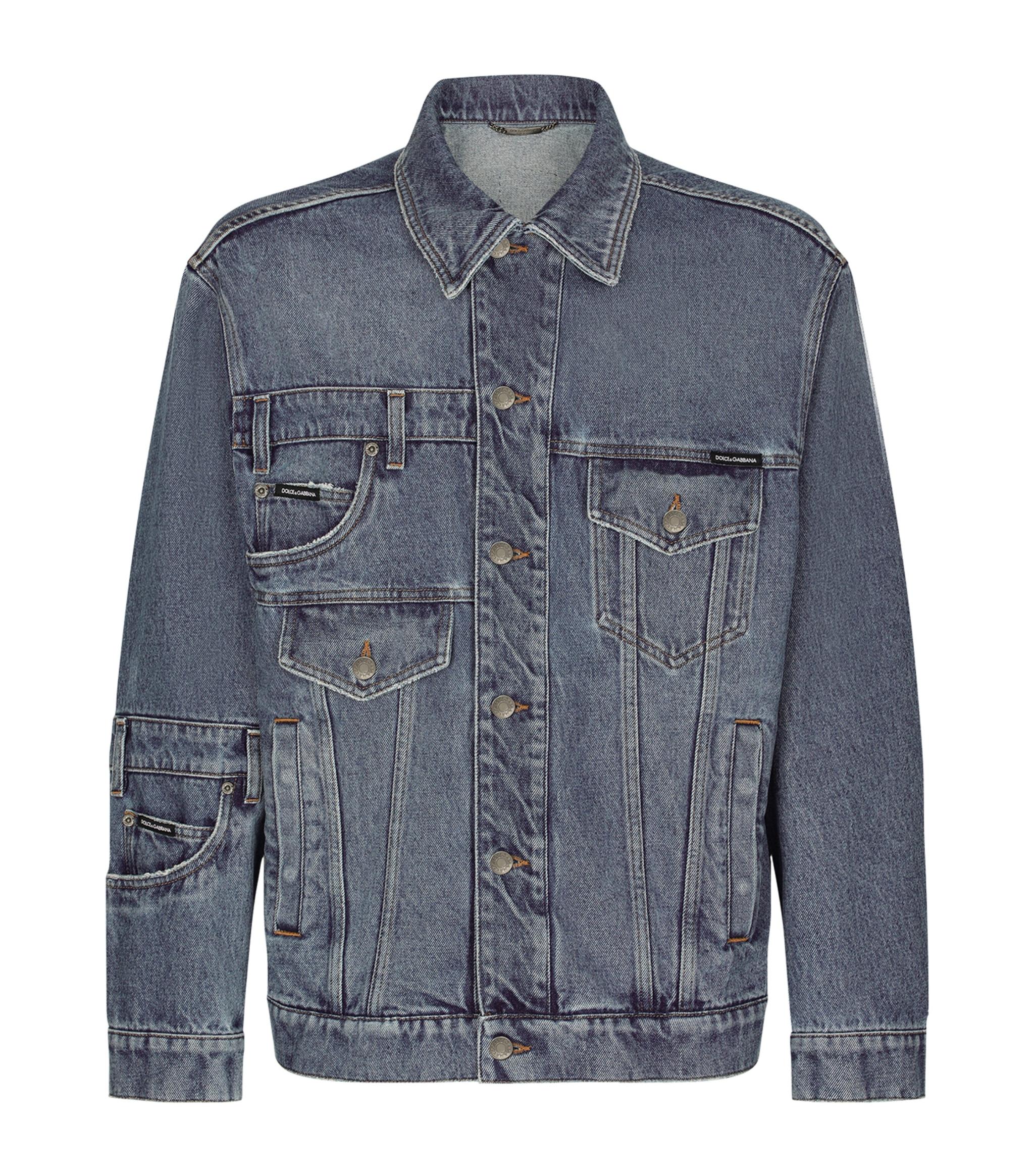 Dolce & Gabbana Patchwork Denim Jacket in Blue for Men | Lyst