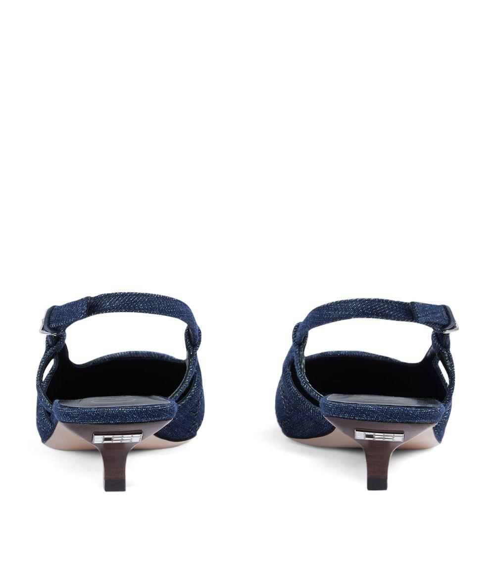 靴 Vintage Gucci Denim Heel Sandals GUCCI Women's Square Toe Denim Block Heel Sandals