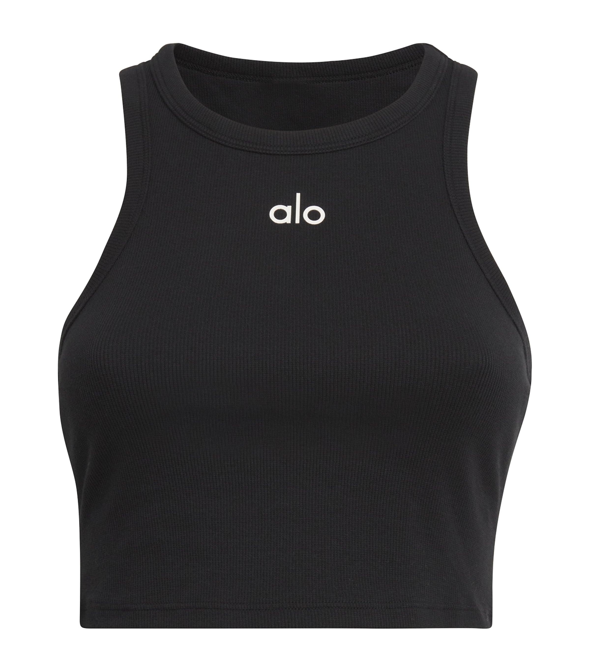 Alo Yoga Cropped Aspire Tank Top in Black | Lyst UK