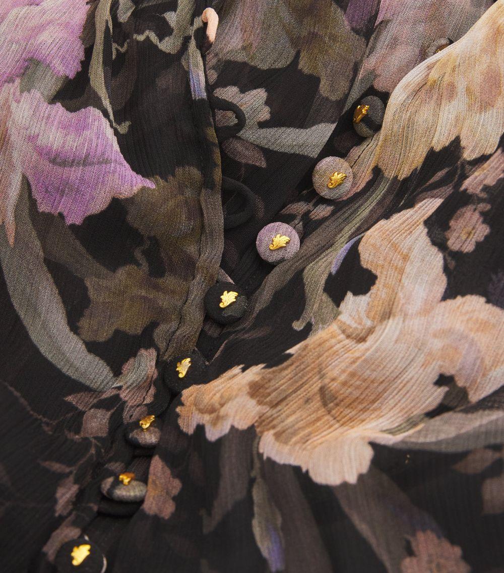 zimmermann eden tiered midi dress Zimmermann Eden Floral-print Tiered Chiffon Midi Dress Multi Floral Zimmermann