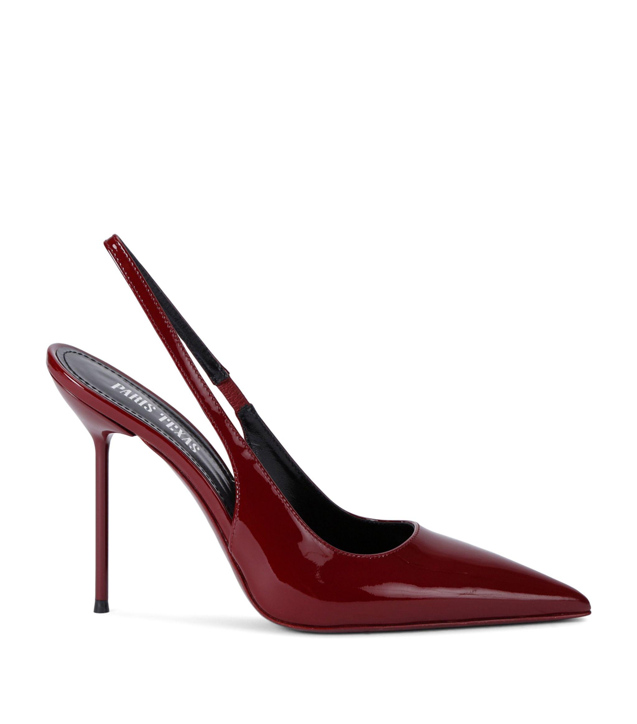 サンダル・ミュール PARIS TEXAS Dark brown leather Lidia pumps Lidia 105 patent leather slingback pumps in black - Paris