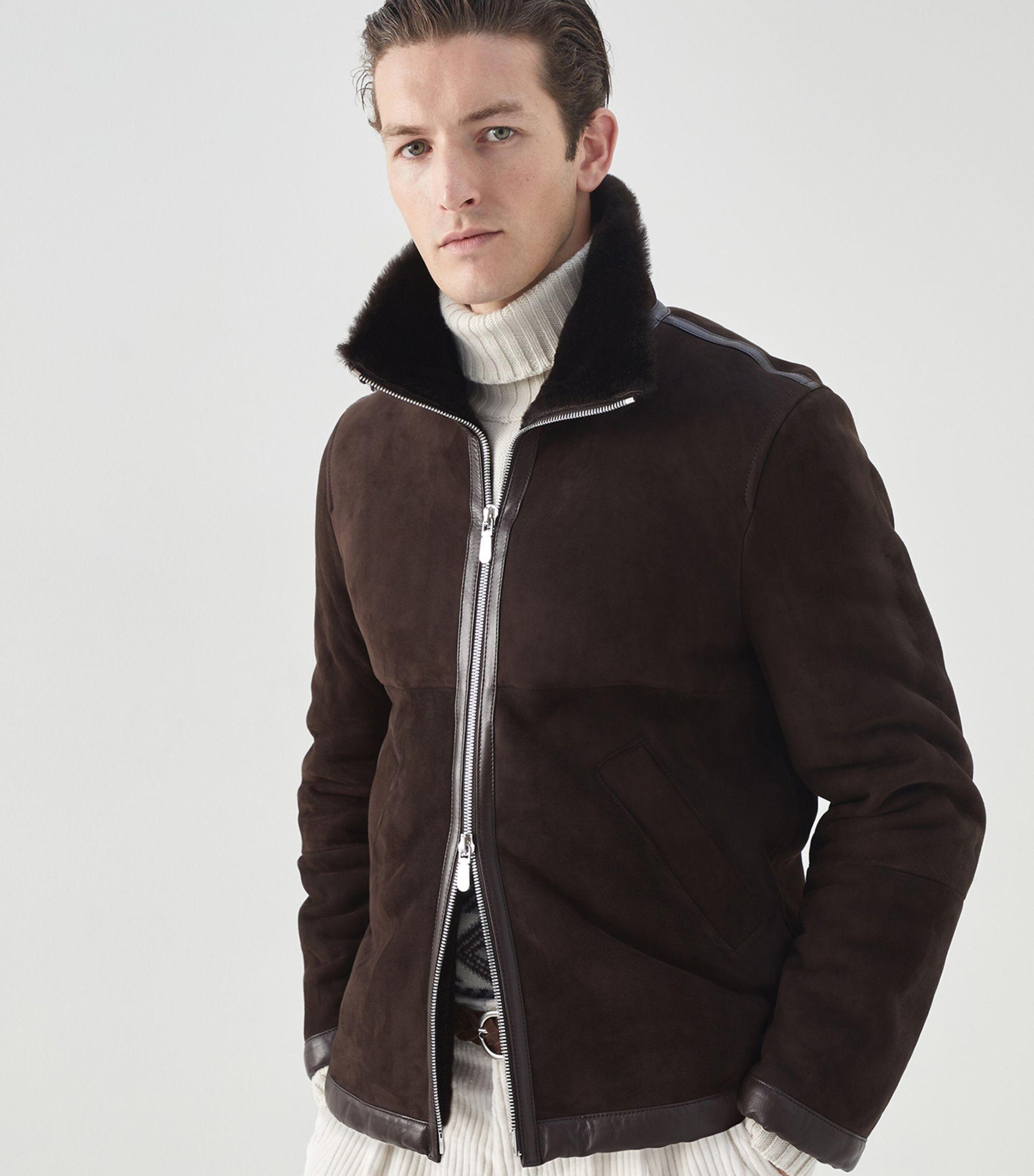 Tan suede shearling clearance jacket