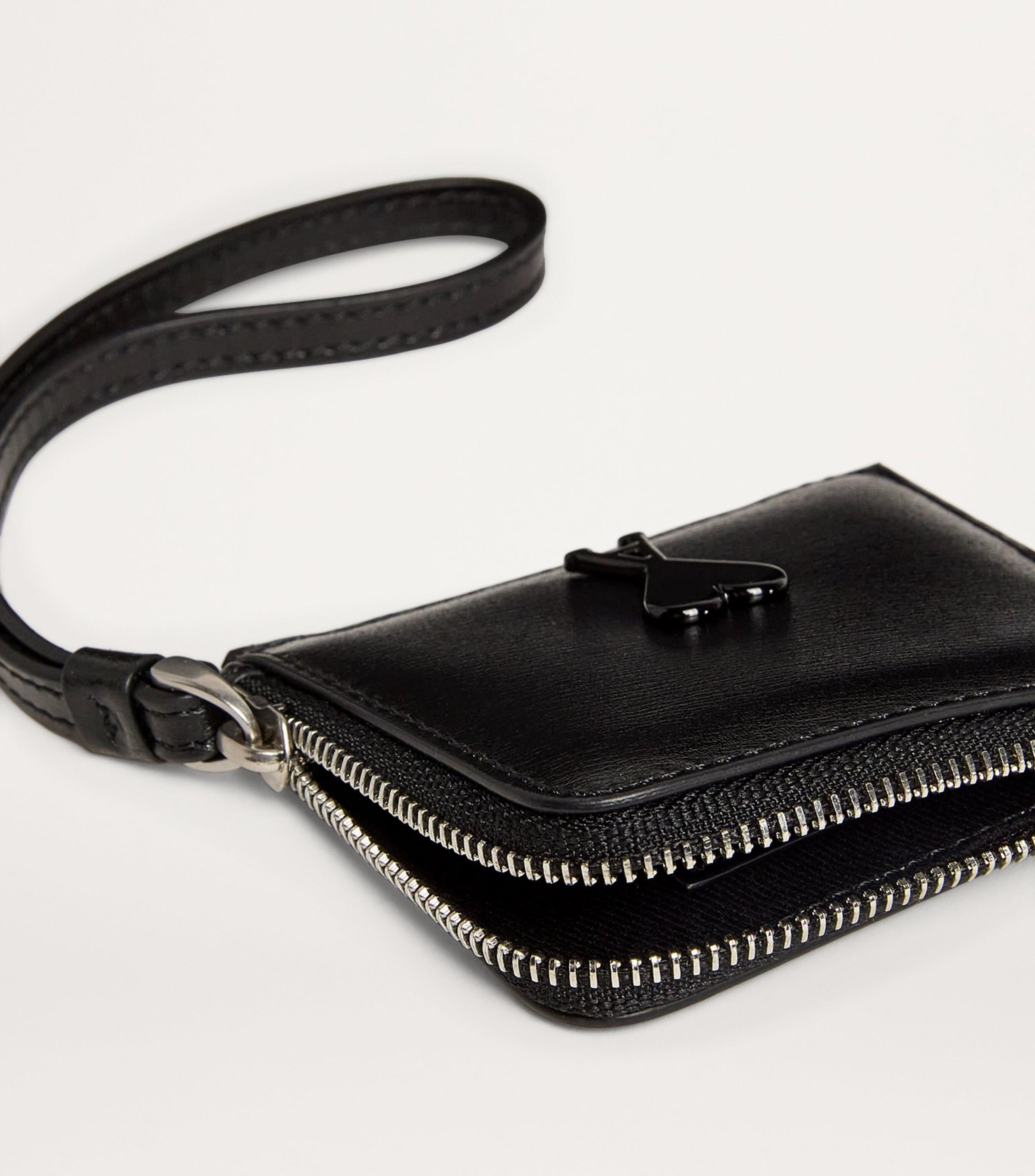 Ami Paris Mini Leather Ami De Coeur Coin Pouch in Black for Ami Paris Mini Leather Ami De Coeur Coin Pouch in Black for
