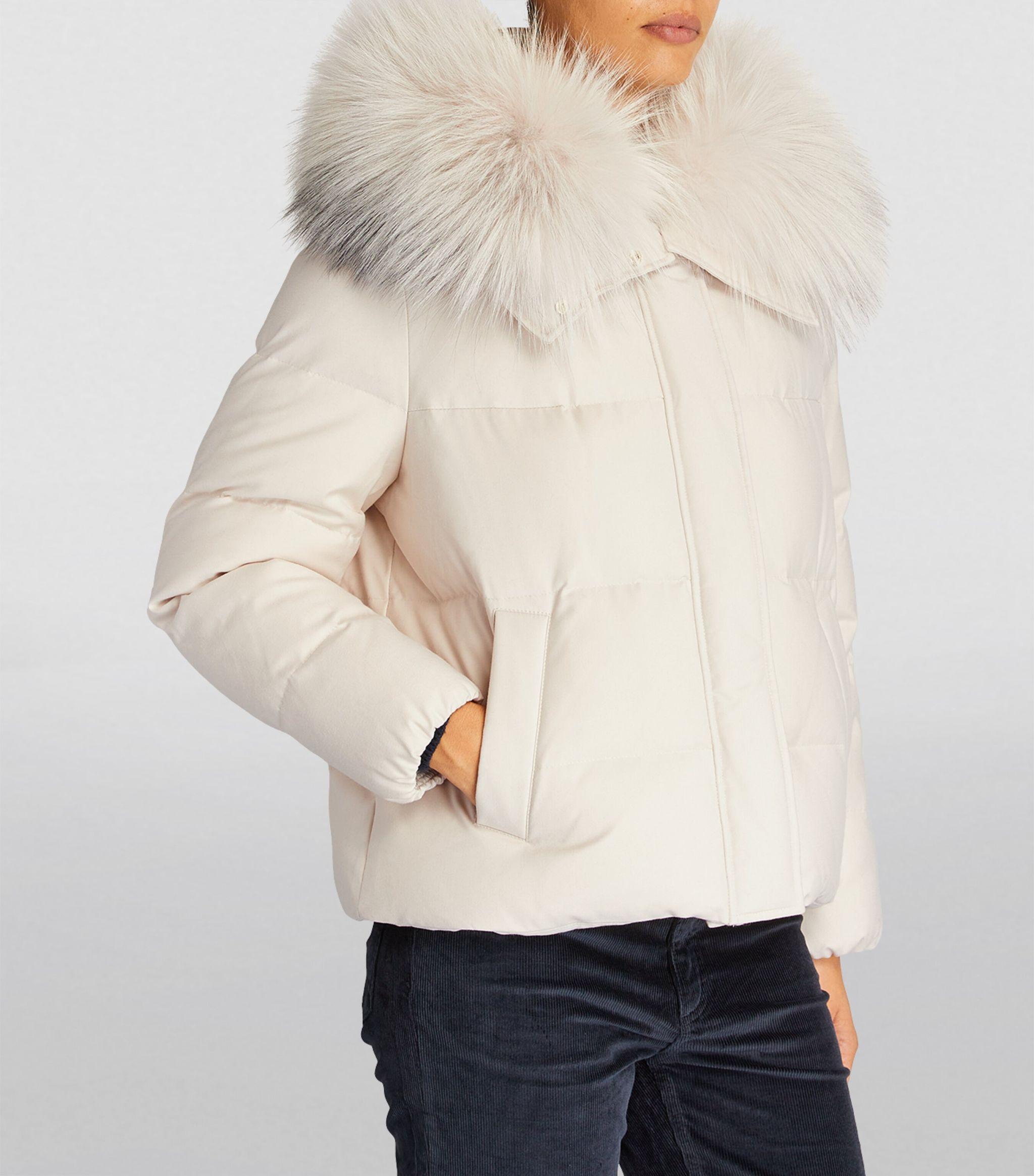Yves Salomon X Loro Piana Fur-trim Puffer Jacket in White Lyst UK