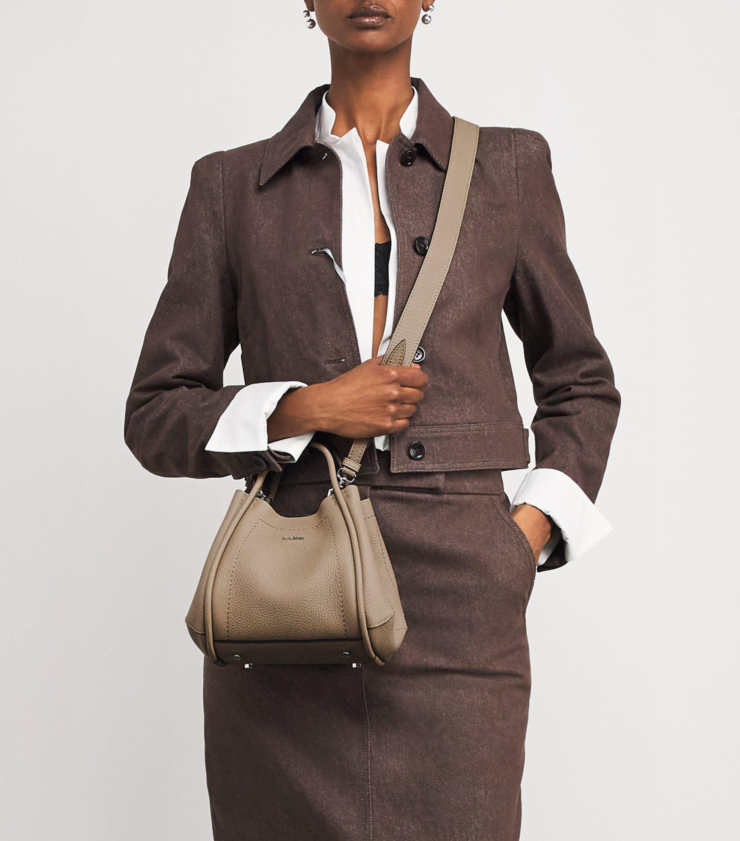 【Max Mara】Borsa Marine extra small bag【関税送料込】 Max Mara Extra Small Leather Marine Top-Handle Bag in Brown