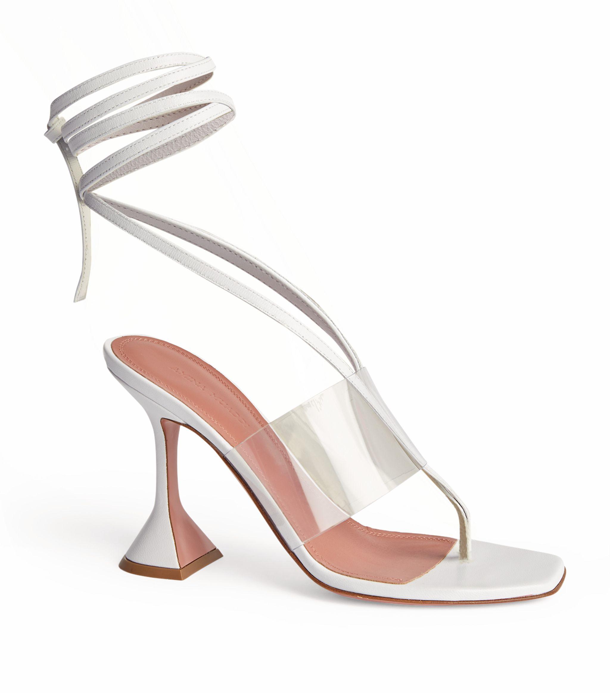 amina muaddi white pump
