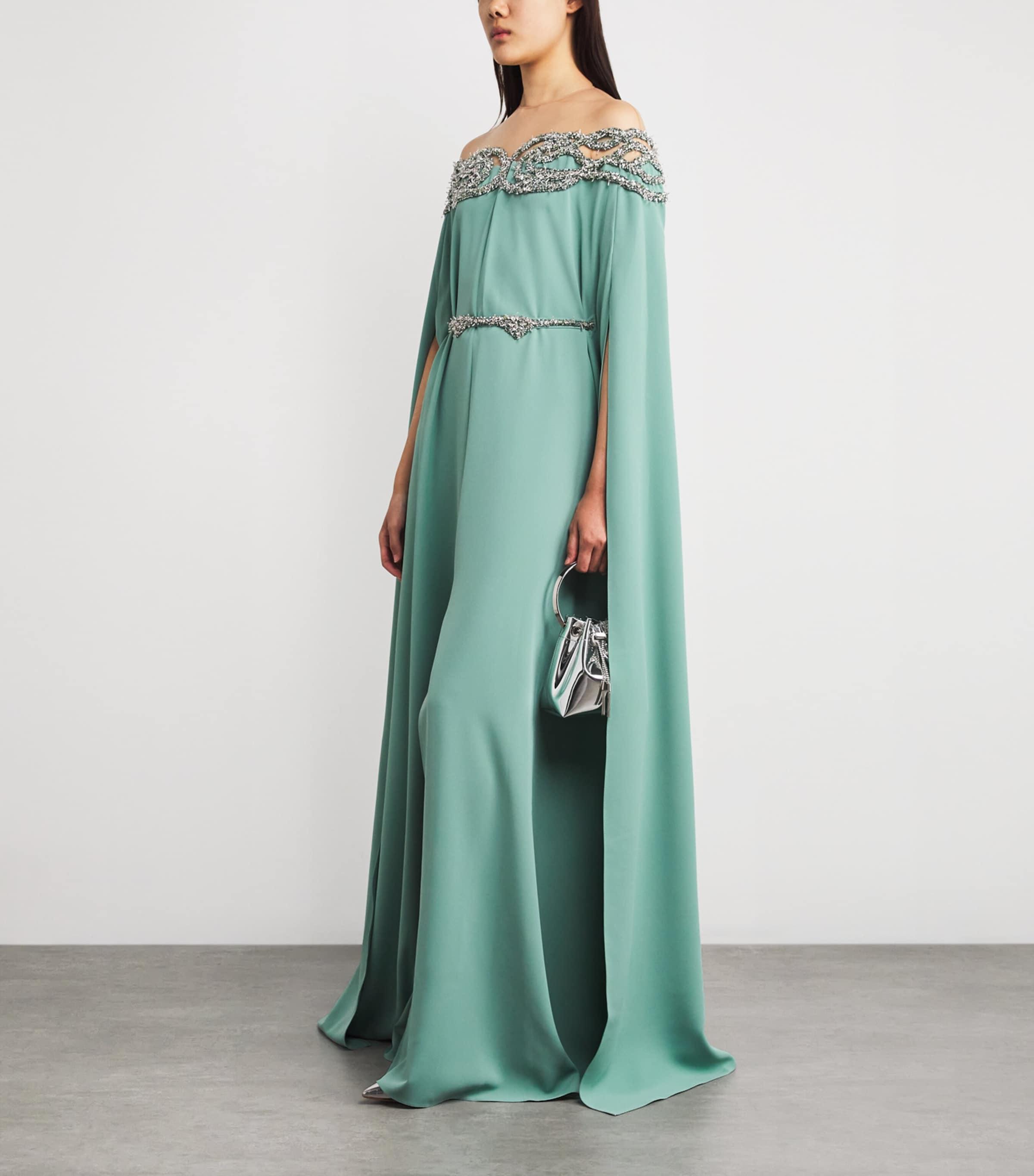 green emerald velvet dress Zuhair Murad