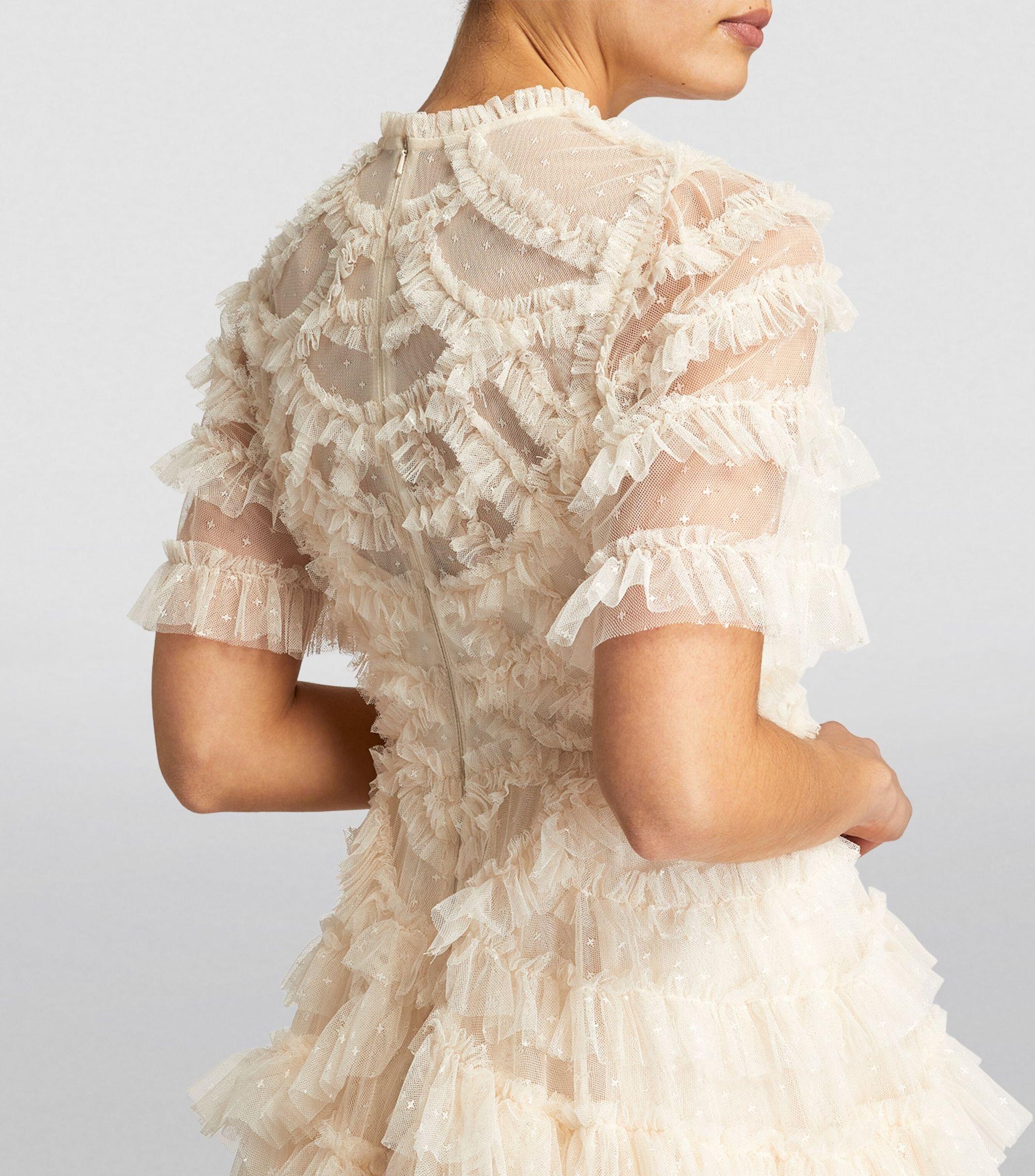 Needle & Thread Ruffled Marilla Mini Dress in Natural | Lyst Canada
