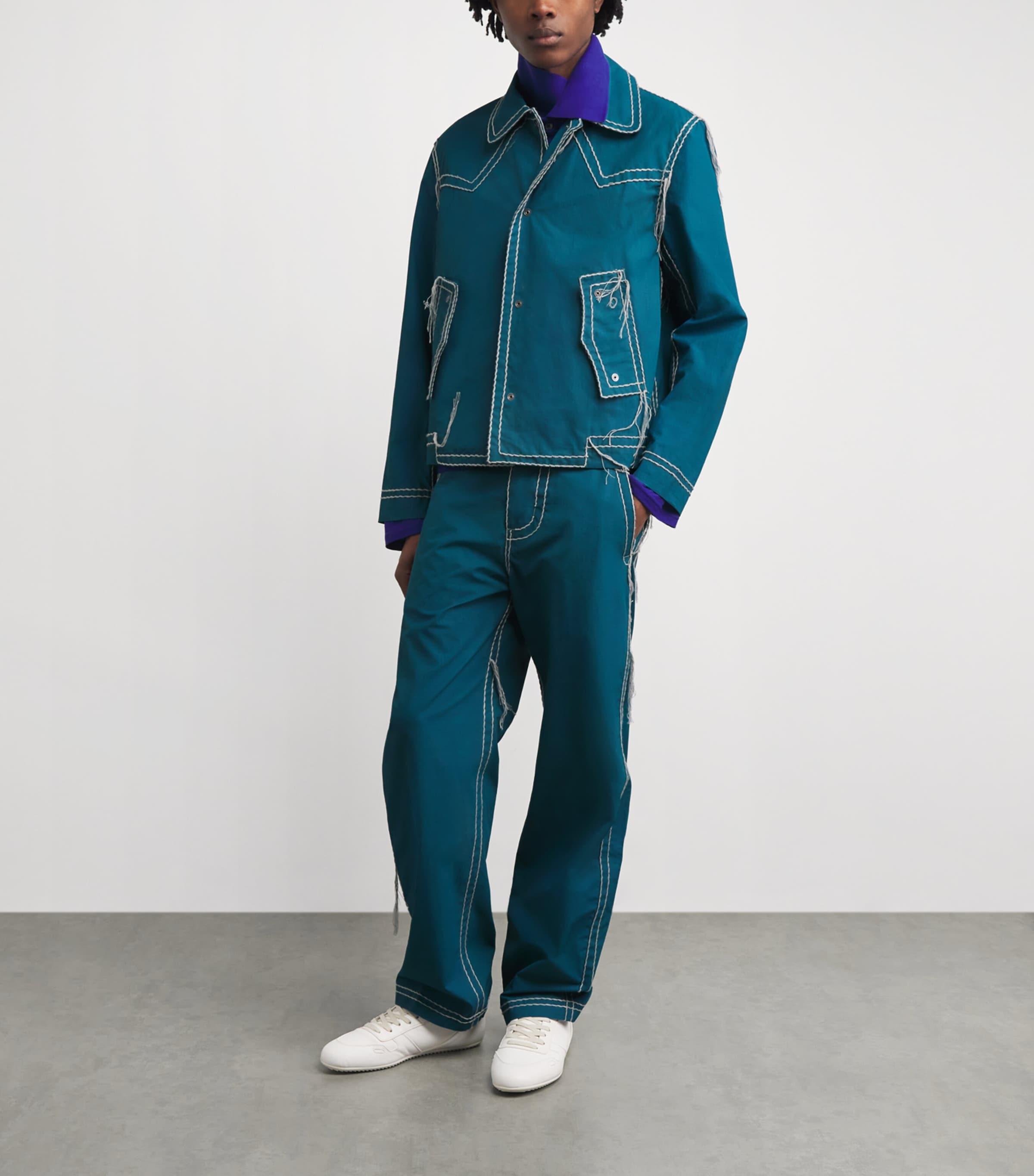Craig Green Cotton Embroidered Worker Jacket in Blue for Men | Lyst