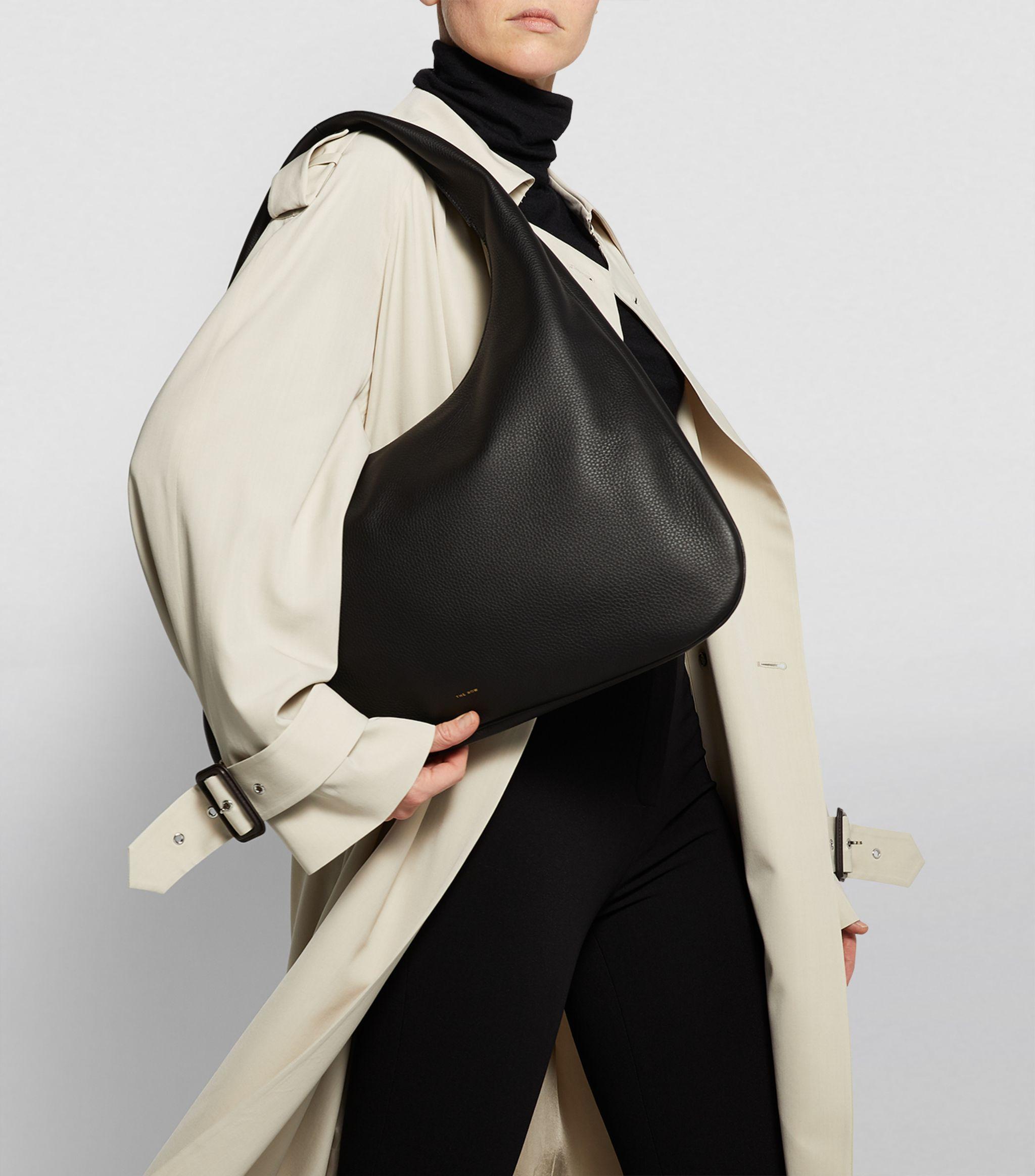 The Row Medium Leather Everyday Shoulder Bag in Black | Lyst UK