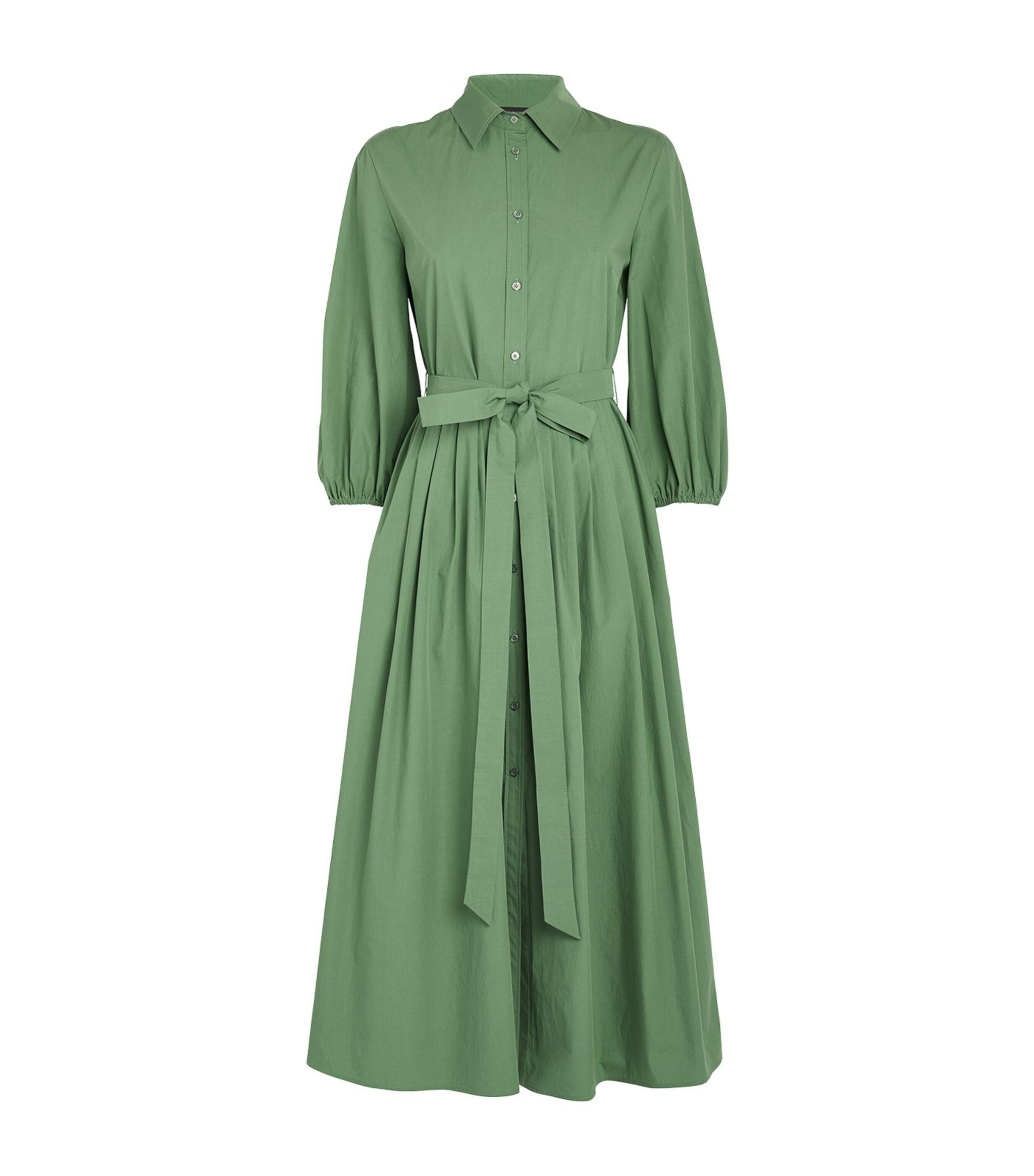 Weekend by Maxmara Belted Faenza Midi Dress in Green | Lyst